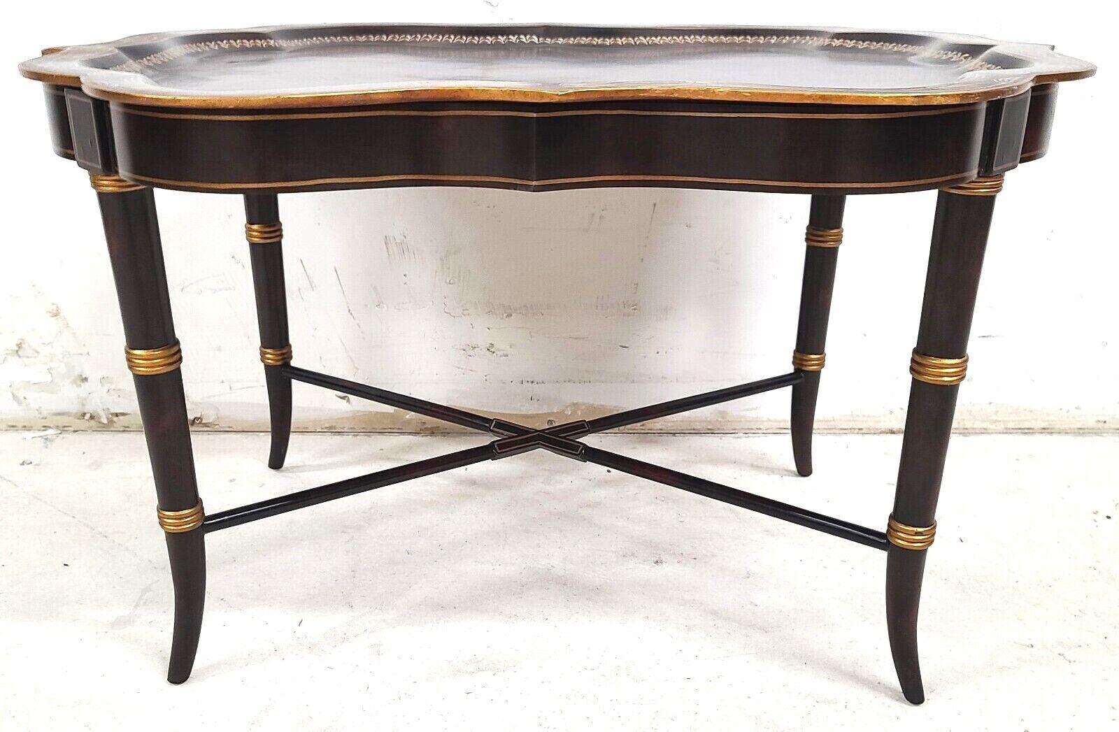 Maitland Smith Regency Style Faux Bamboo Coffee Tray Table 1