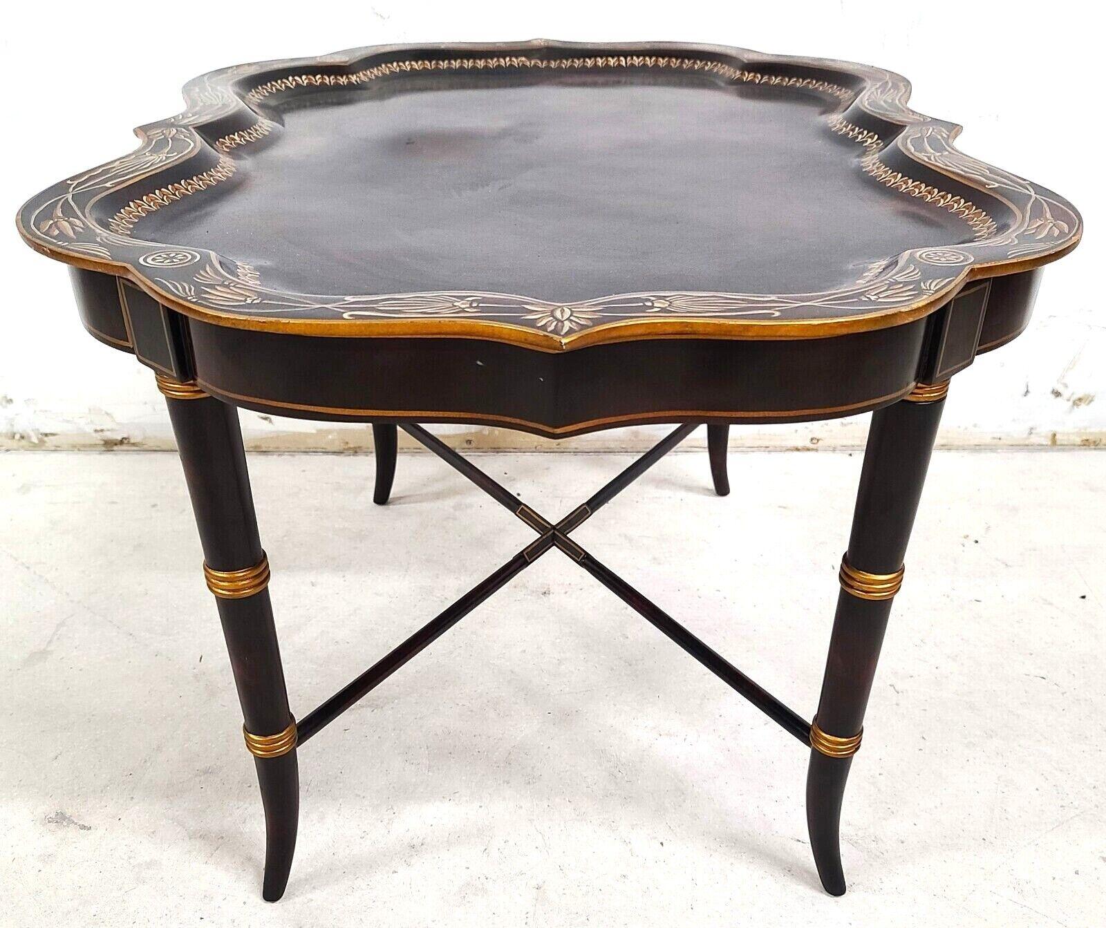 Maitland Smith Regency Style Faux Bamboo Coffee Tray Table 2