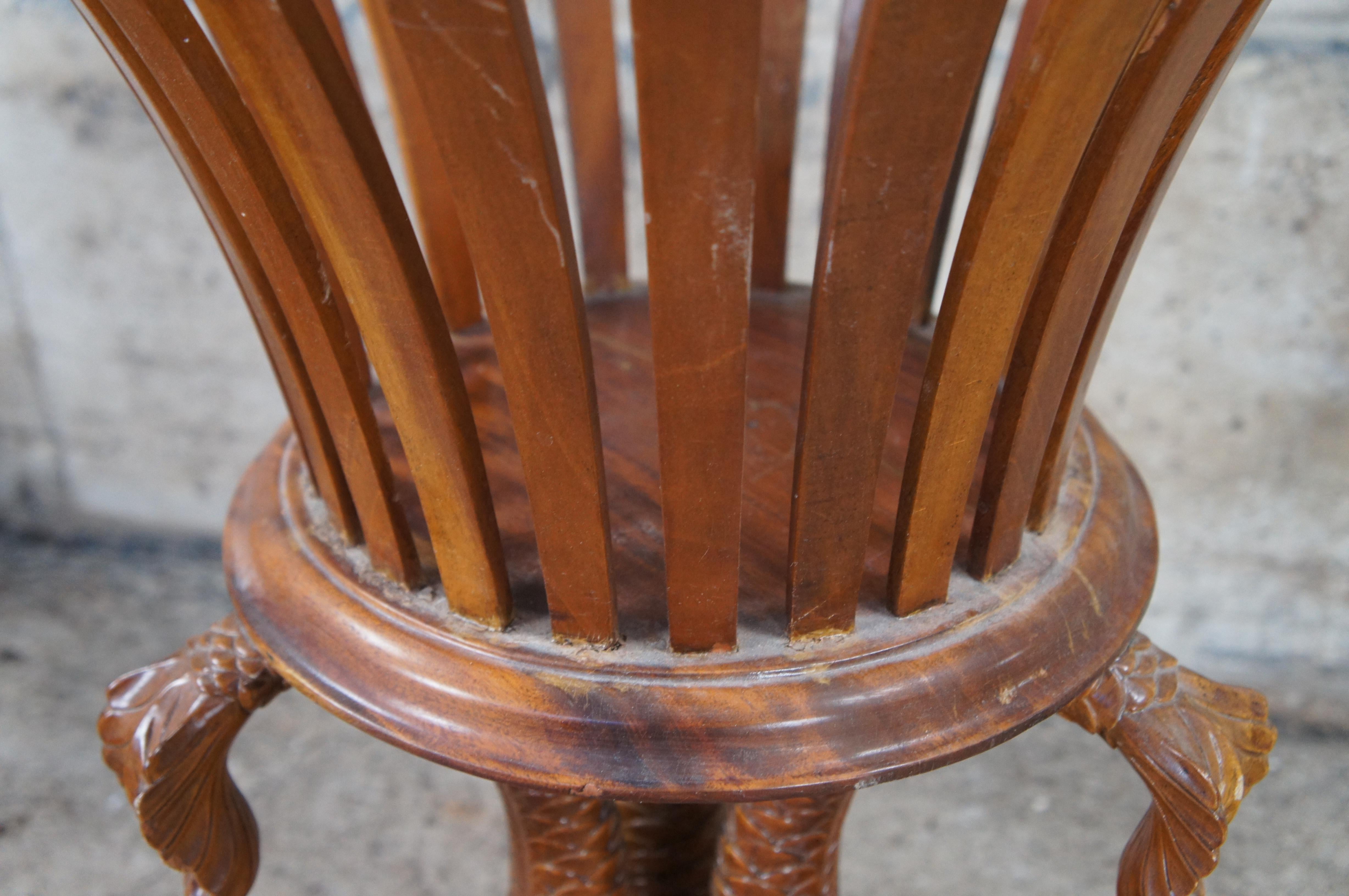 Maitland Smith Regency Style Mahogany Carved Dolphin Jardinière Plant Stand For Sale 3