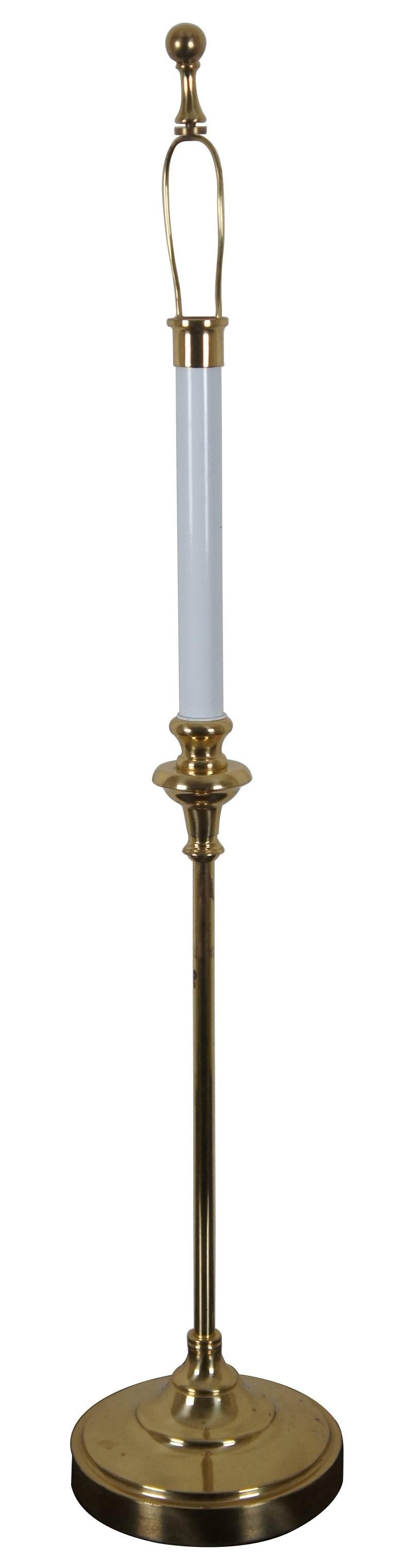 Maitland Smith regency style brass candlestick table lamp.
  