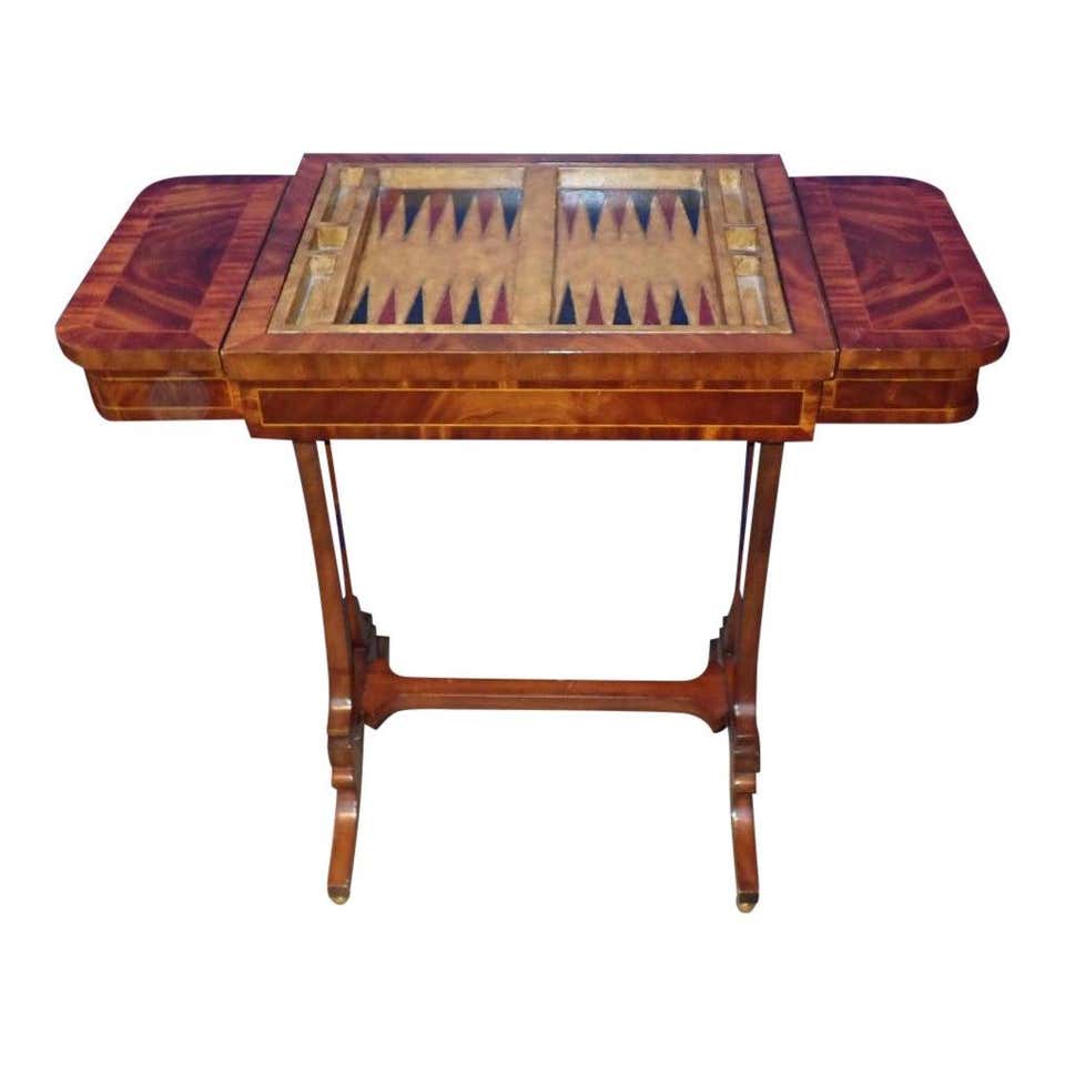 Maitland Smith Reversible Inlaid Backgammon Chess/Checkers Game Table ...