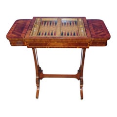 Maitland Smith Reversible Inlaid Backgammon Chess/Checkers Game Table