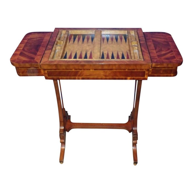 Maitland Smith Reversible Inlaid Backgammon Chess/Checkers Game Table