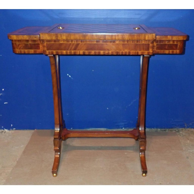 Maitland Smith Reversible Inlaid Backgammon Chess/Checkers Game Table