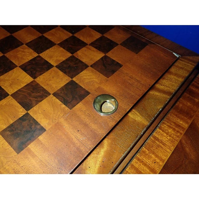 Maitland Smith Reversible Inlaid Backgammon Chess/Checkers Game Table