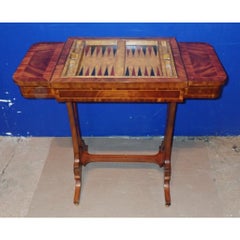 Maitland Smith Reversible Inlaid Backgammon Chess/Checkers Game Table