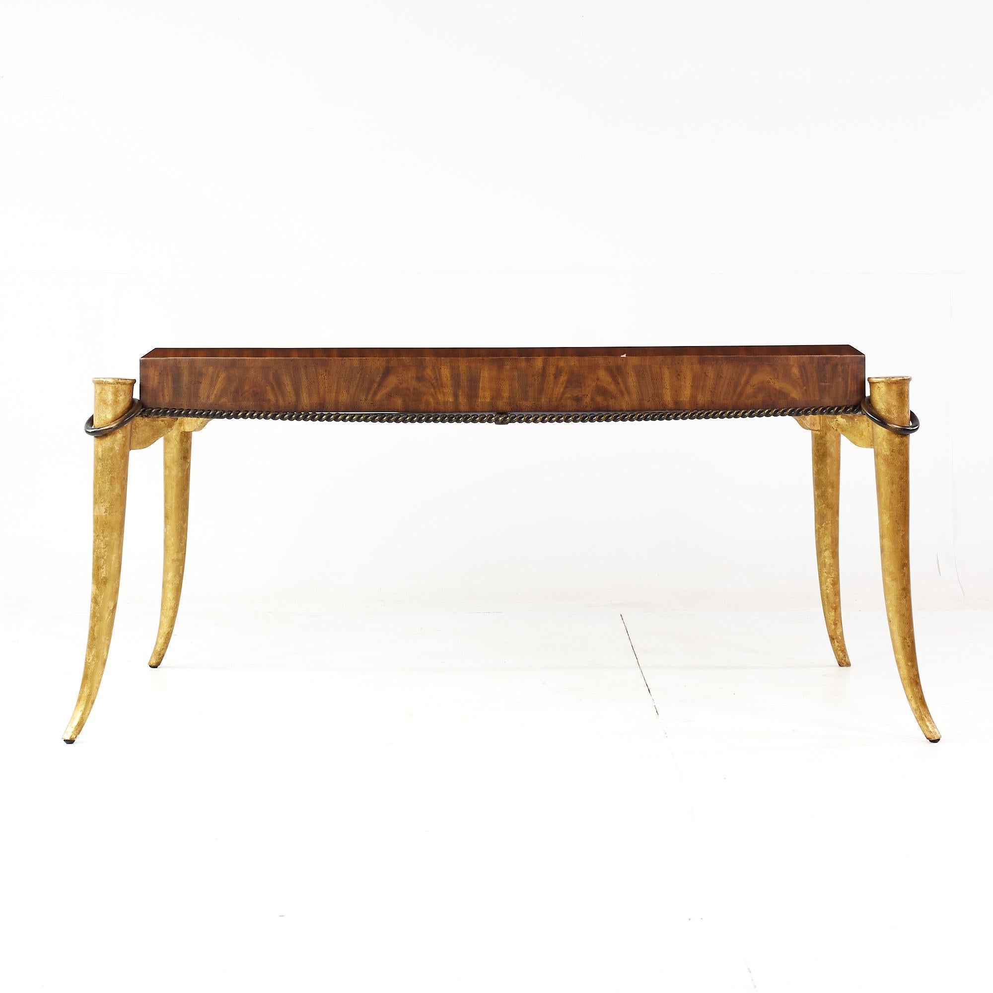 Maitland Smith Rosewood and Faux Tusk Desk In Good Condition In Countryside, IL