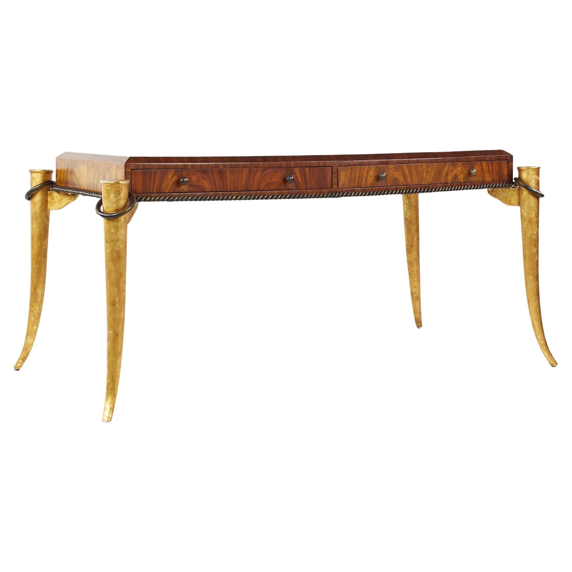 Maitland Smith Rosewood and Faux Tusk Desk