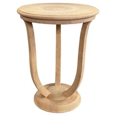 Maitland-Smith Round Shagreen Style Three Legged Side Table