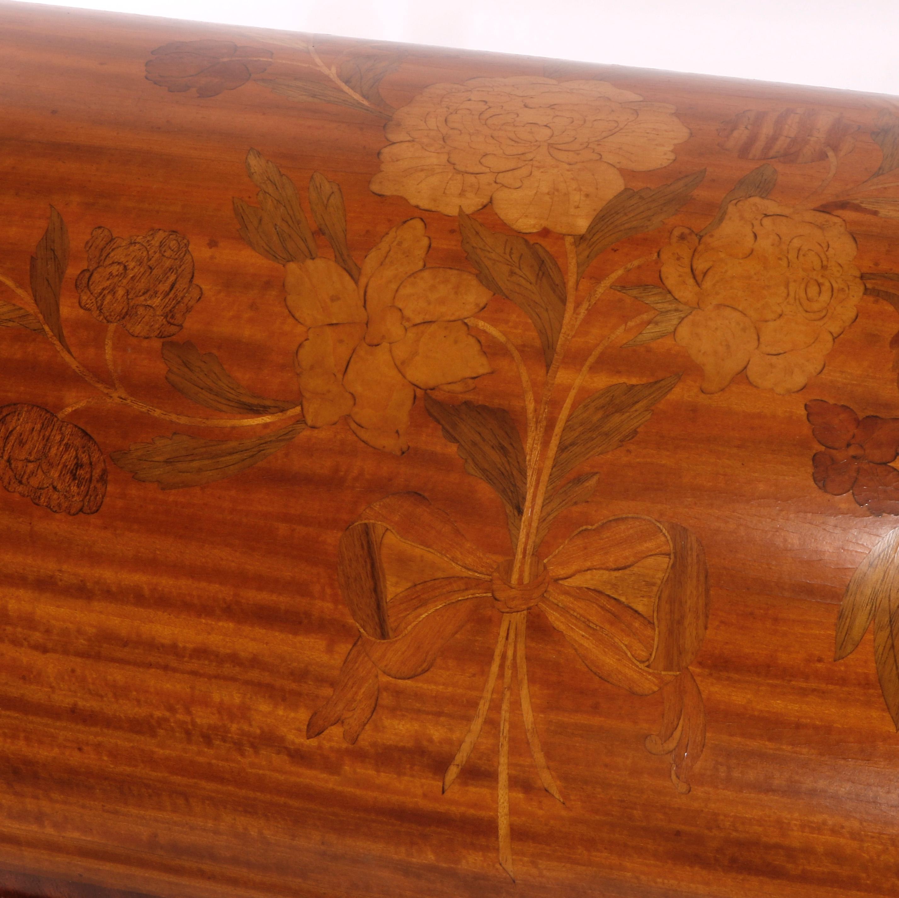 Maitland Smith Satinwood Cellarette with Floral Marquetry Inlay, 20th C 4