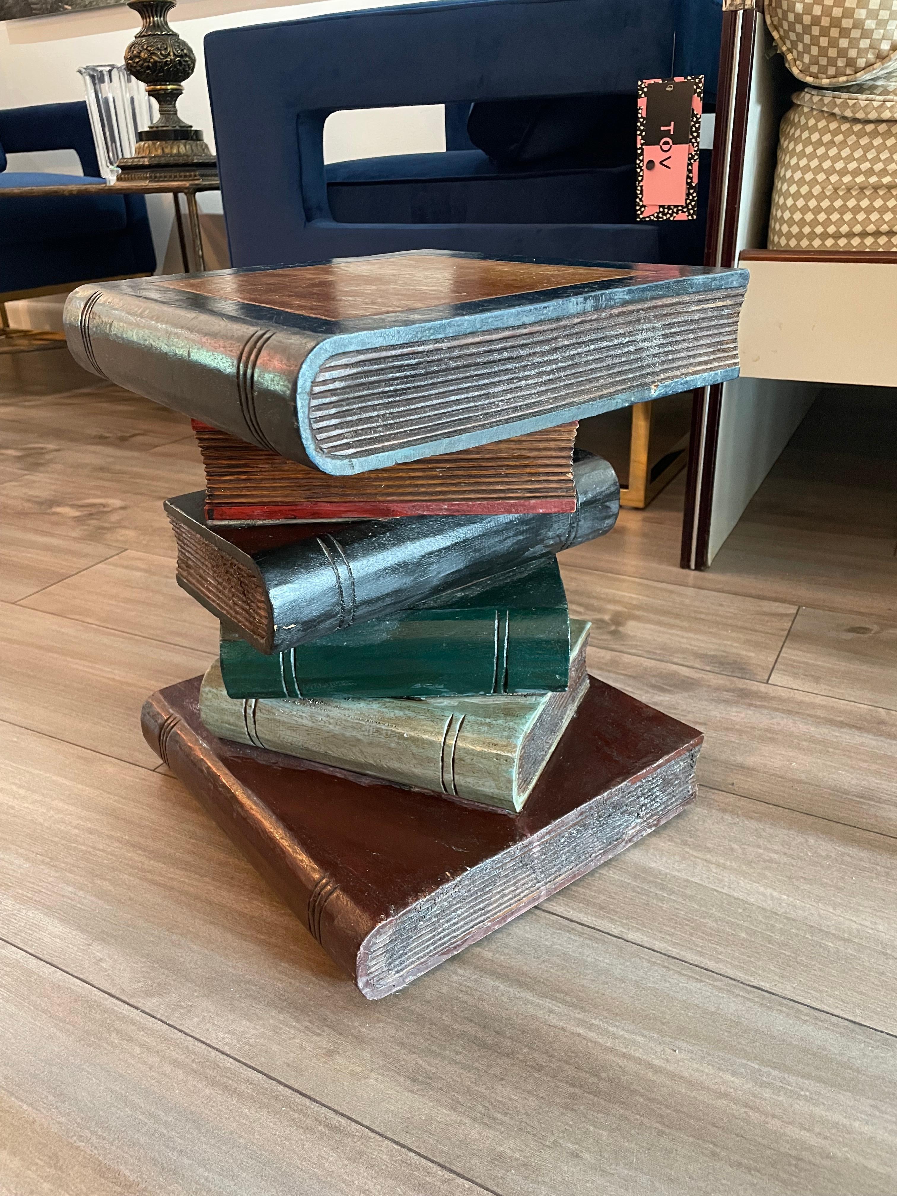 book stack side table