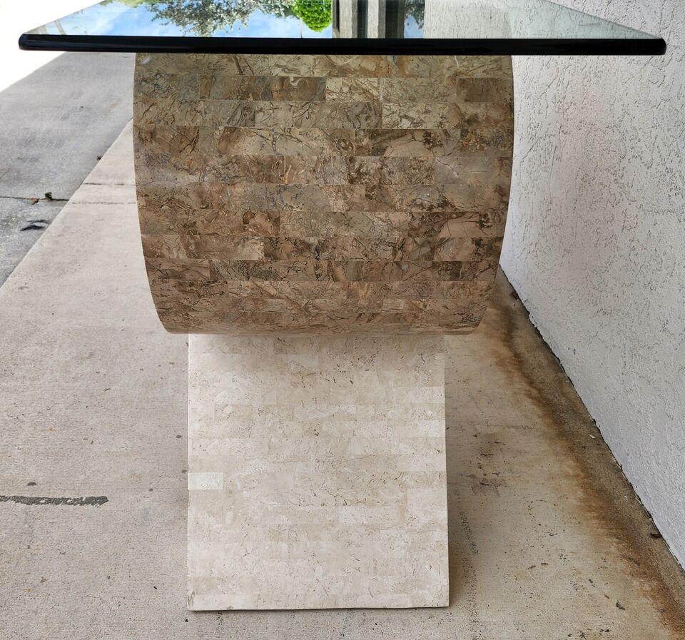 Maitland Smith Sculptural Console Table & Mirror Tessellated Stone Post Moder For Sale 10