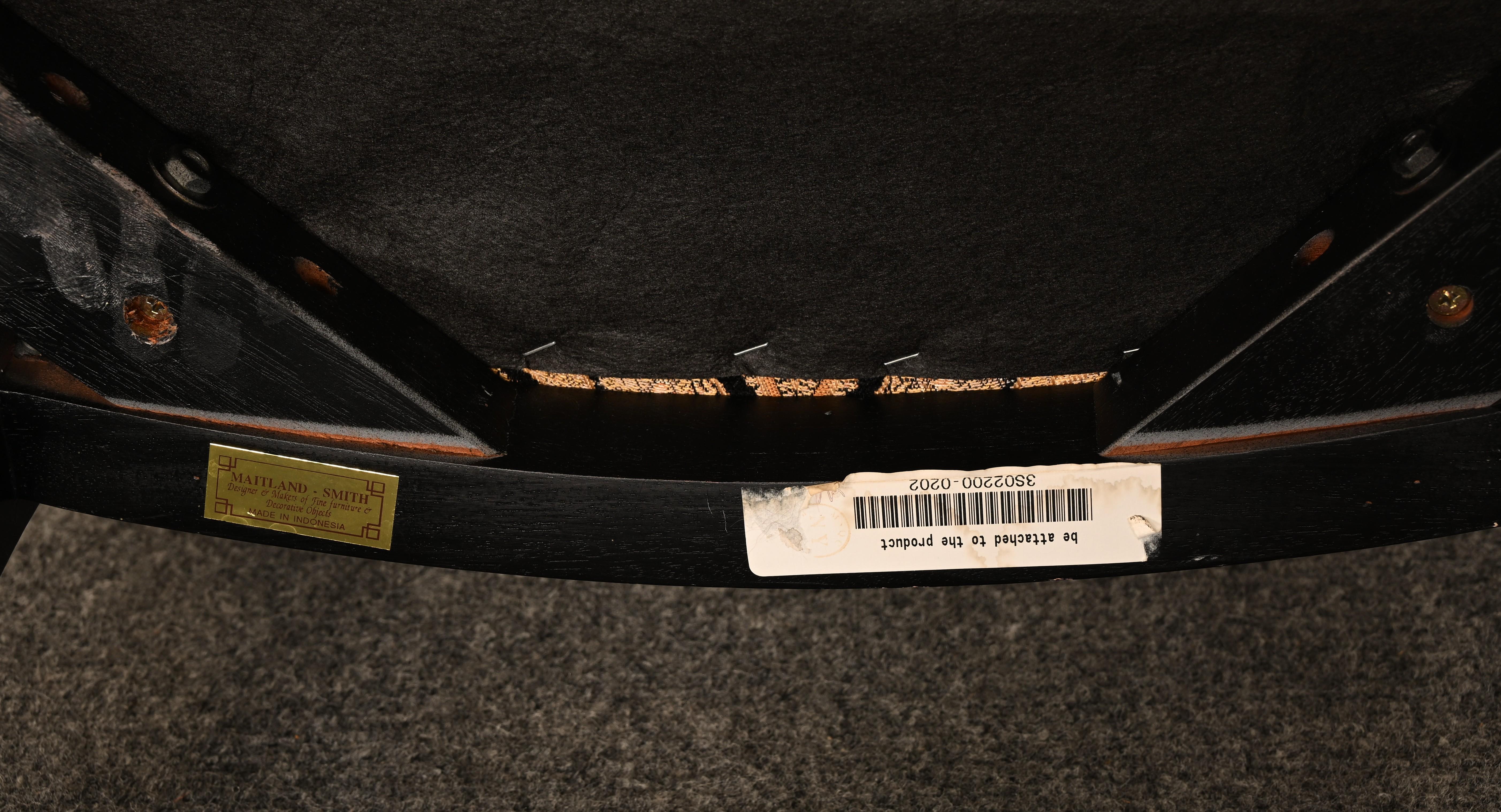 Set di sei sedie da pranzo Regency in lacca nera di Maitland Smith, anni '90 in vendita 3