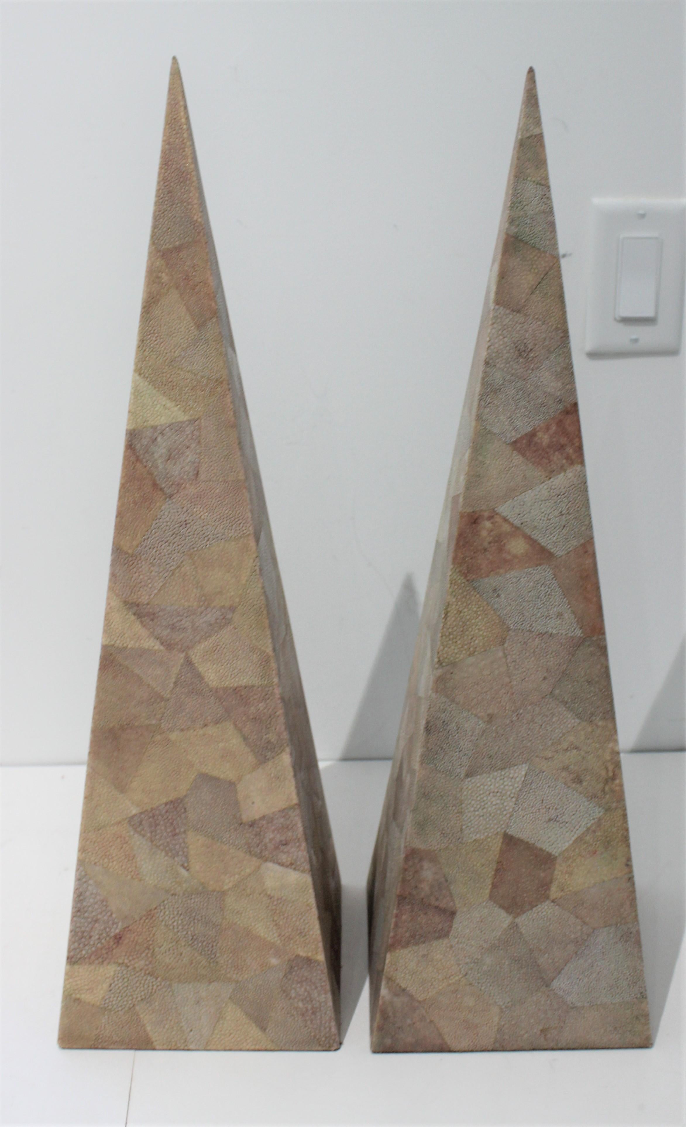 Maitland-Smith Shagreen Obelisks, a Set of 2 For Sale 6