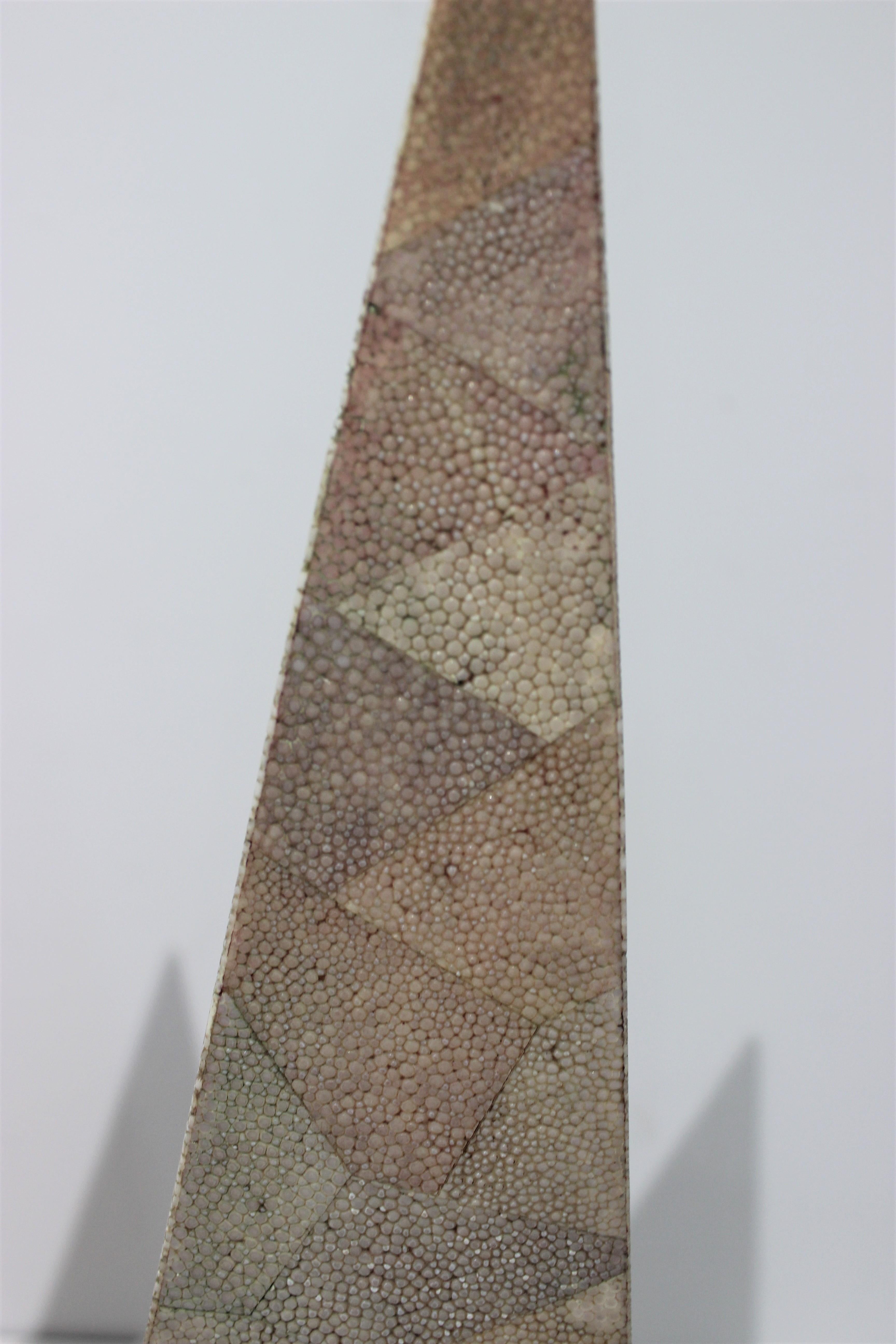 Hand-Crafted Maitland-Smith Shagreen Obelisks, a Set of 2 For Sale