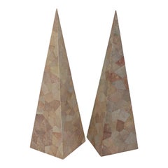 Maitland-Smith Shagreen Obelisks, a Set of 2