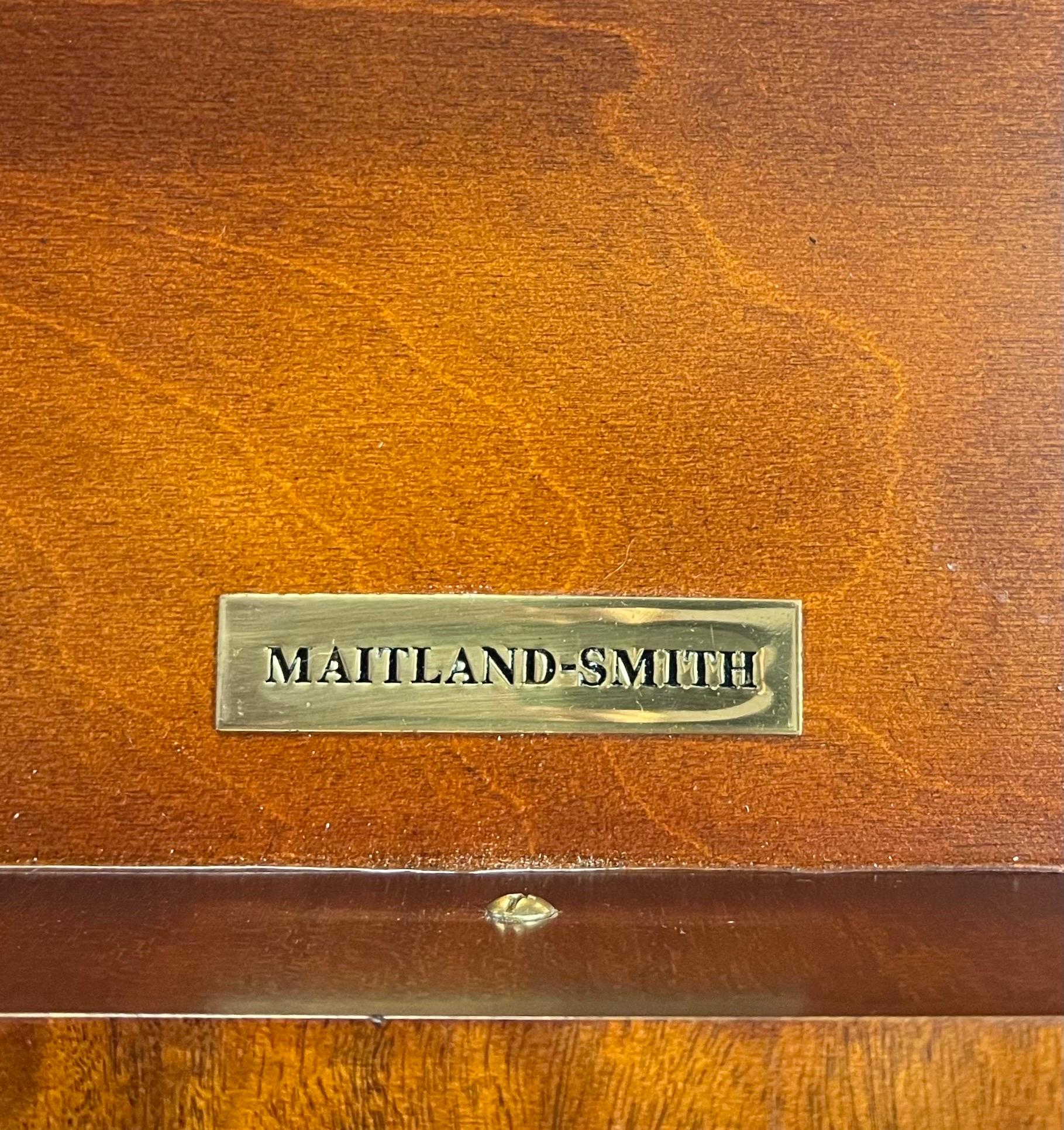 Maitland Smith Signed Carved Mahogany Inlay Leather Top Game Table 2