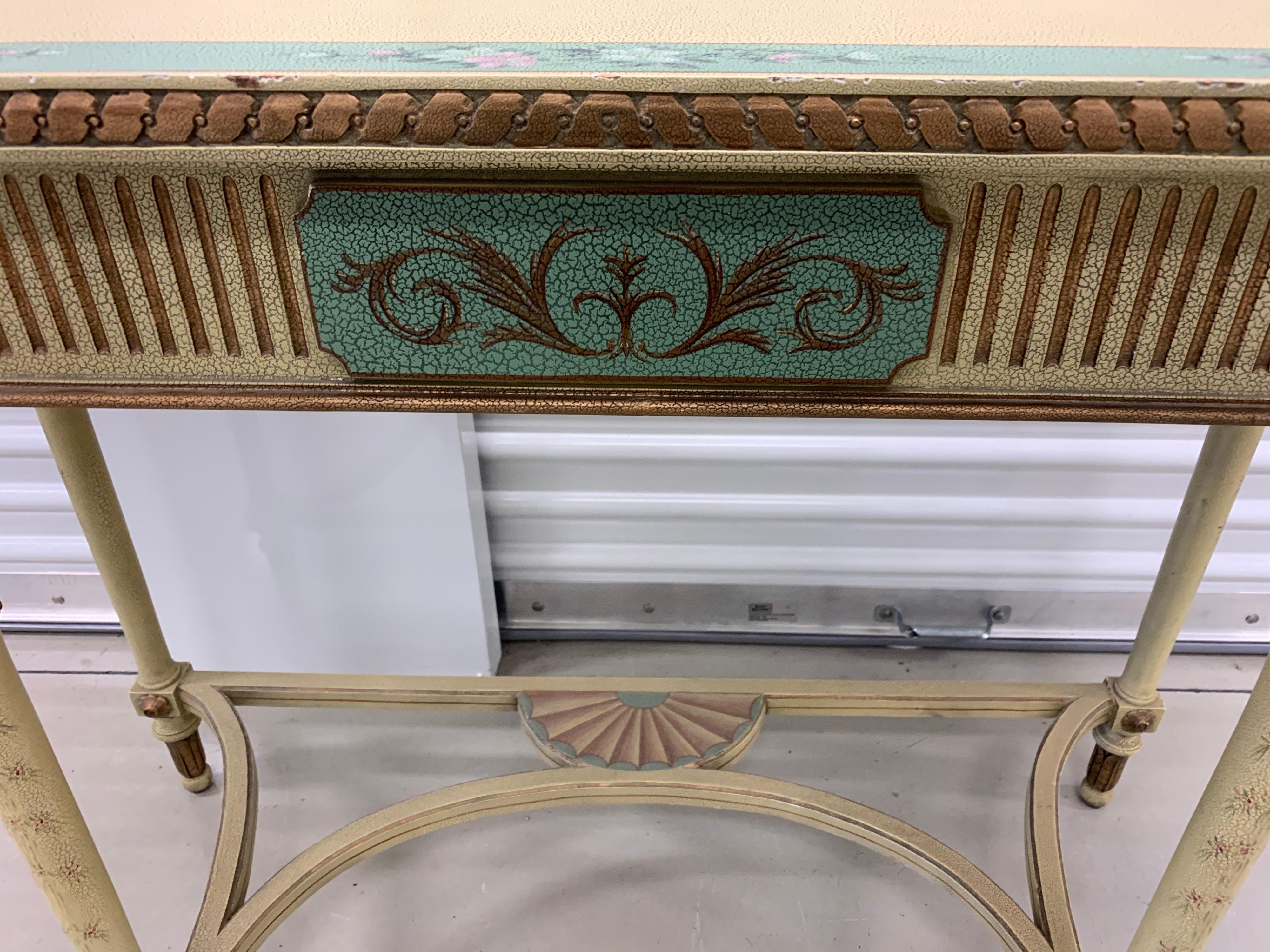 Maitland Smith Signed Hand Painted Console Table Bar 10