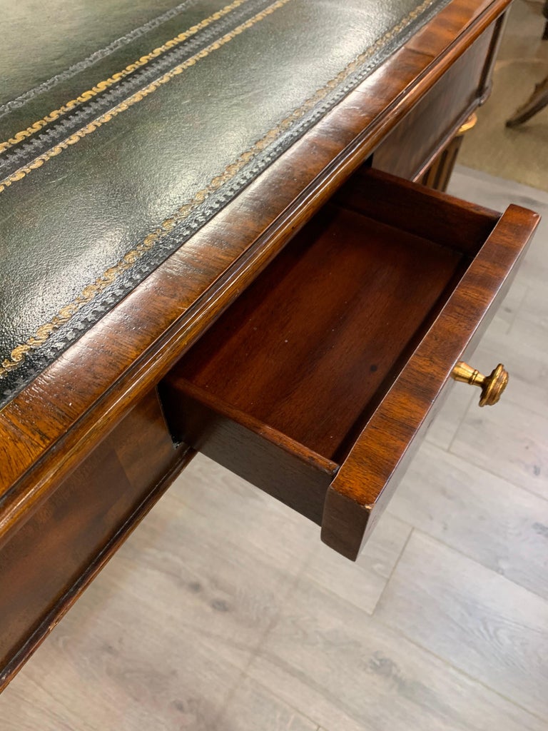 Maitland Smith Signed Mahogany with Leather Top Game Table Writing Desk