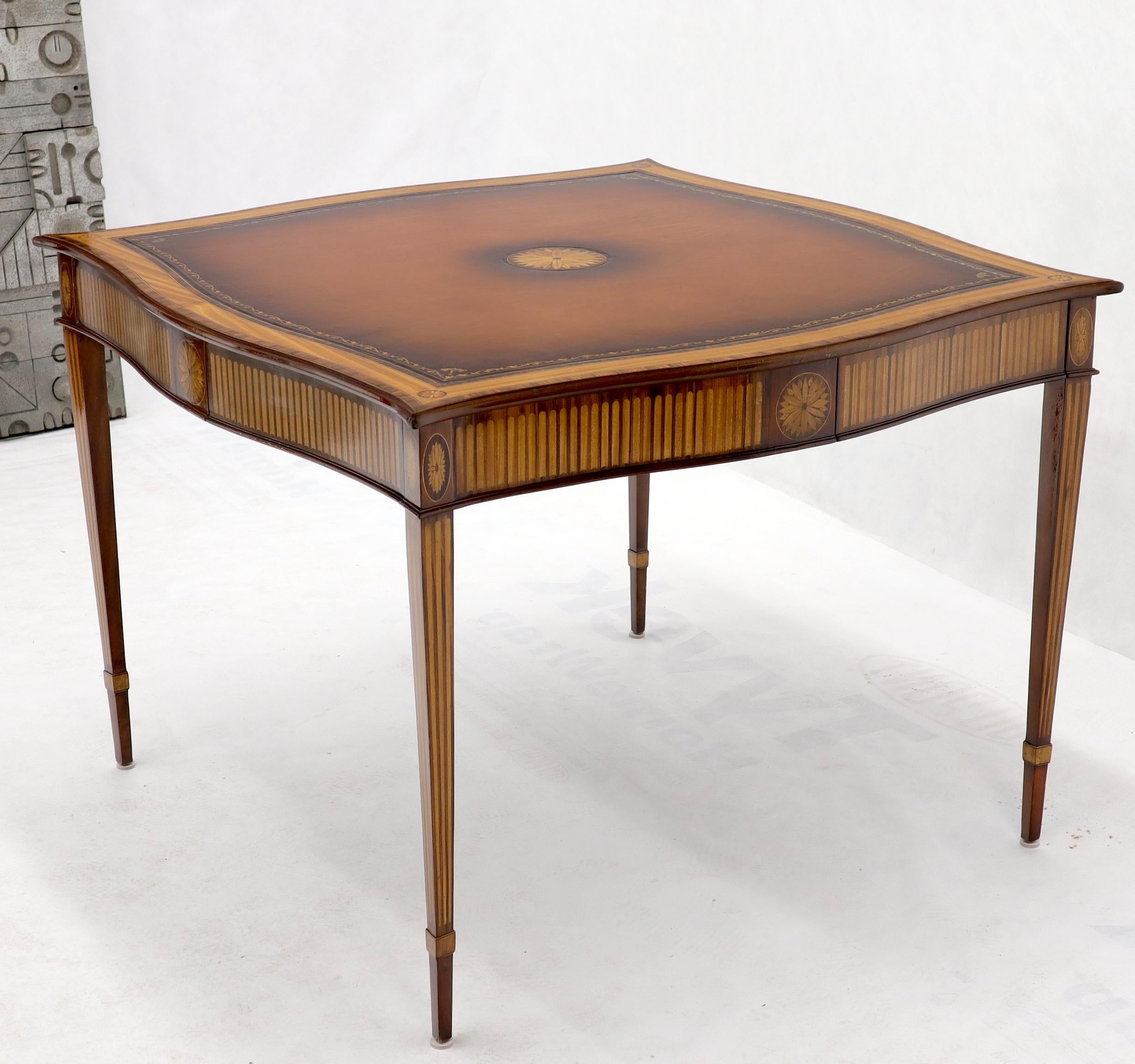 Maitland Smith Square Inlay Game Table with Four Drawers 7
