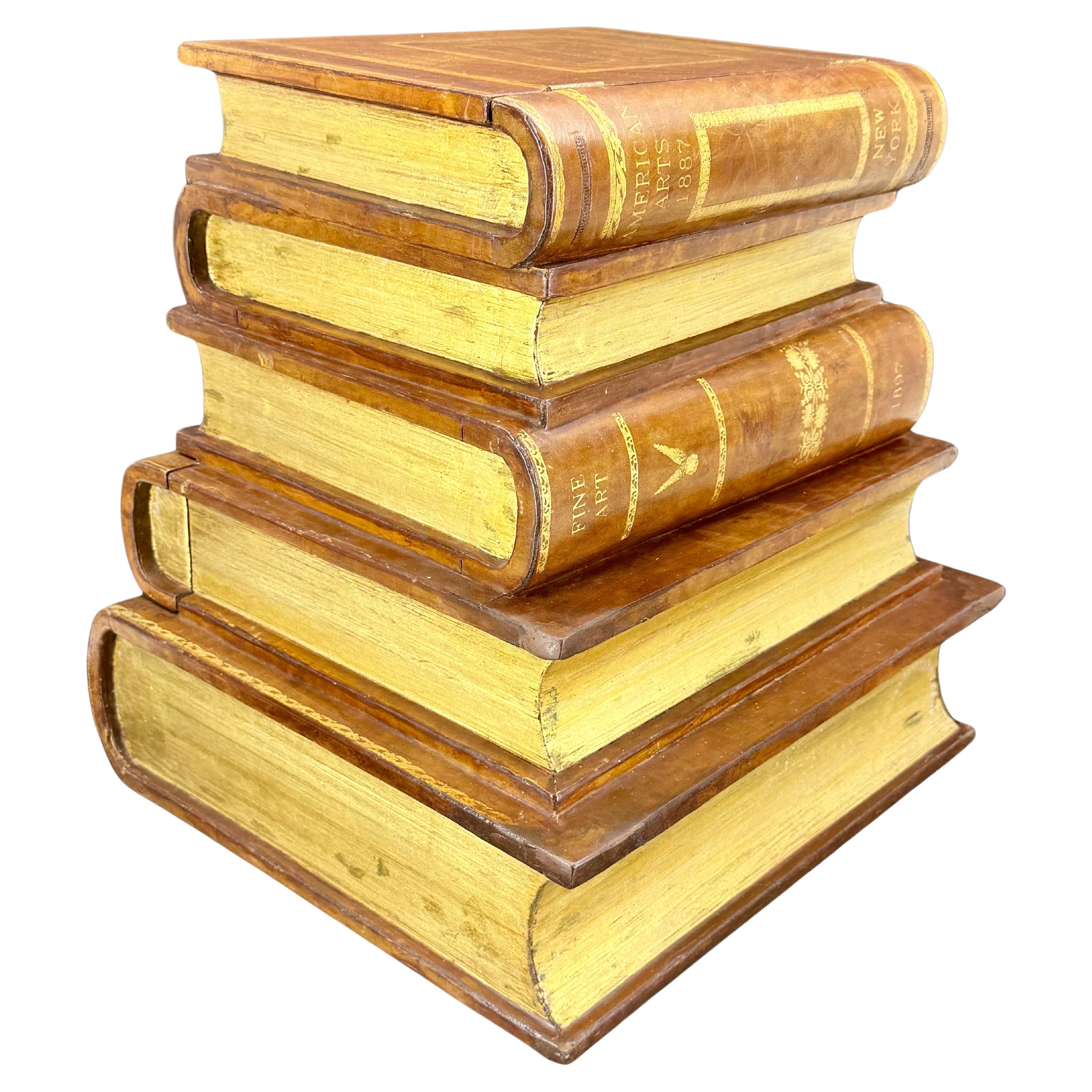 Maitland Smith Stacked Book Side Table with Storage 3