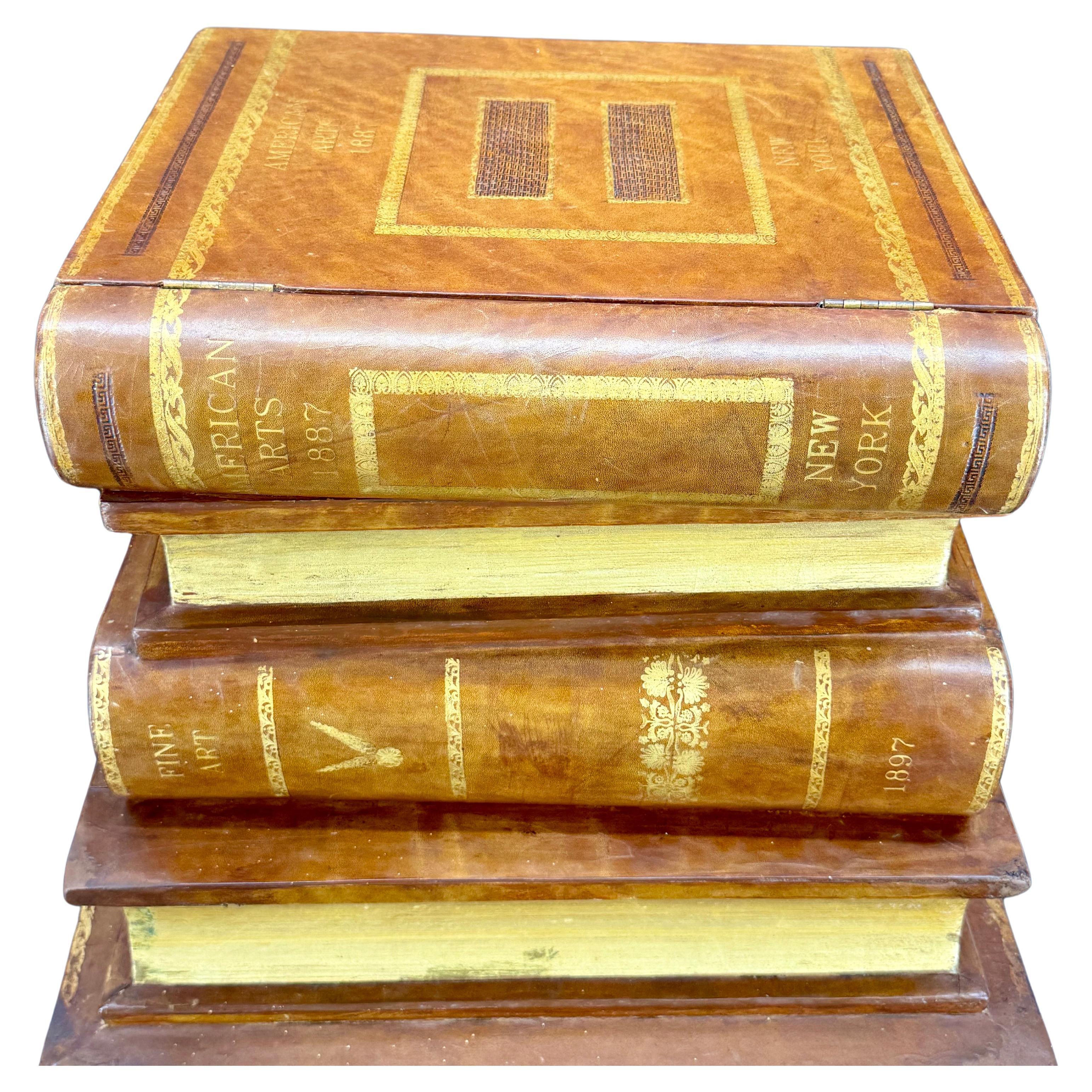 Maitland Smith Stacked Book Side Table with Storage 4
