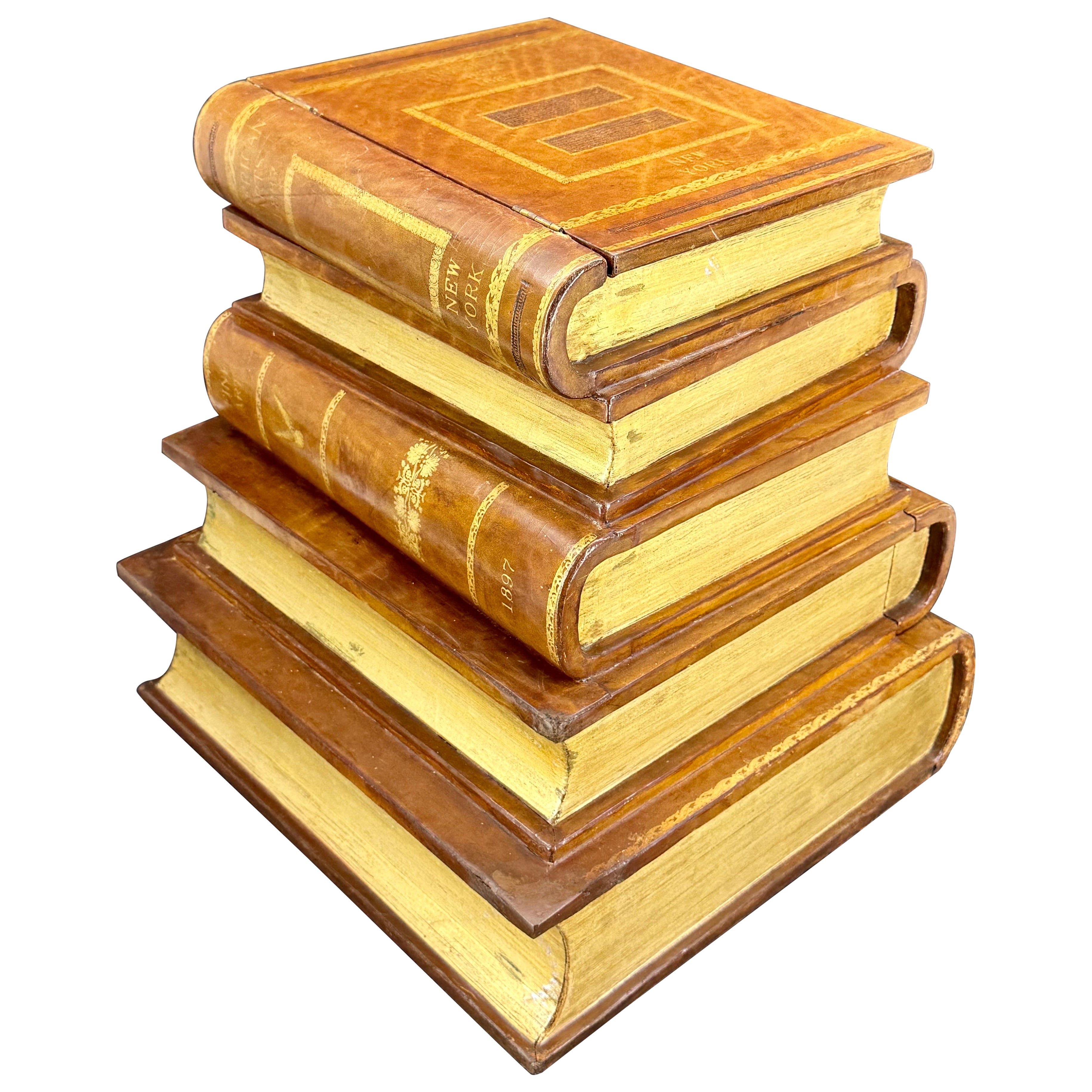 Maitland Smith Stacked Book Side Table with Storage