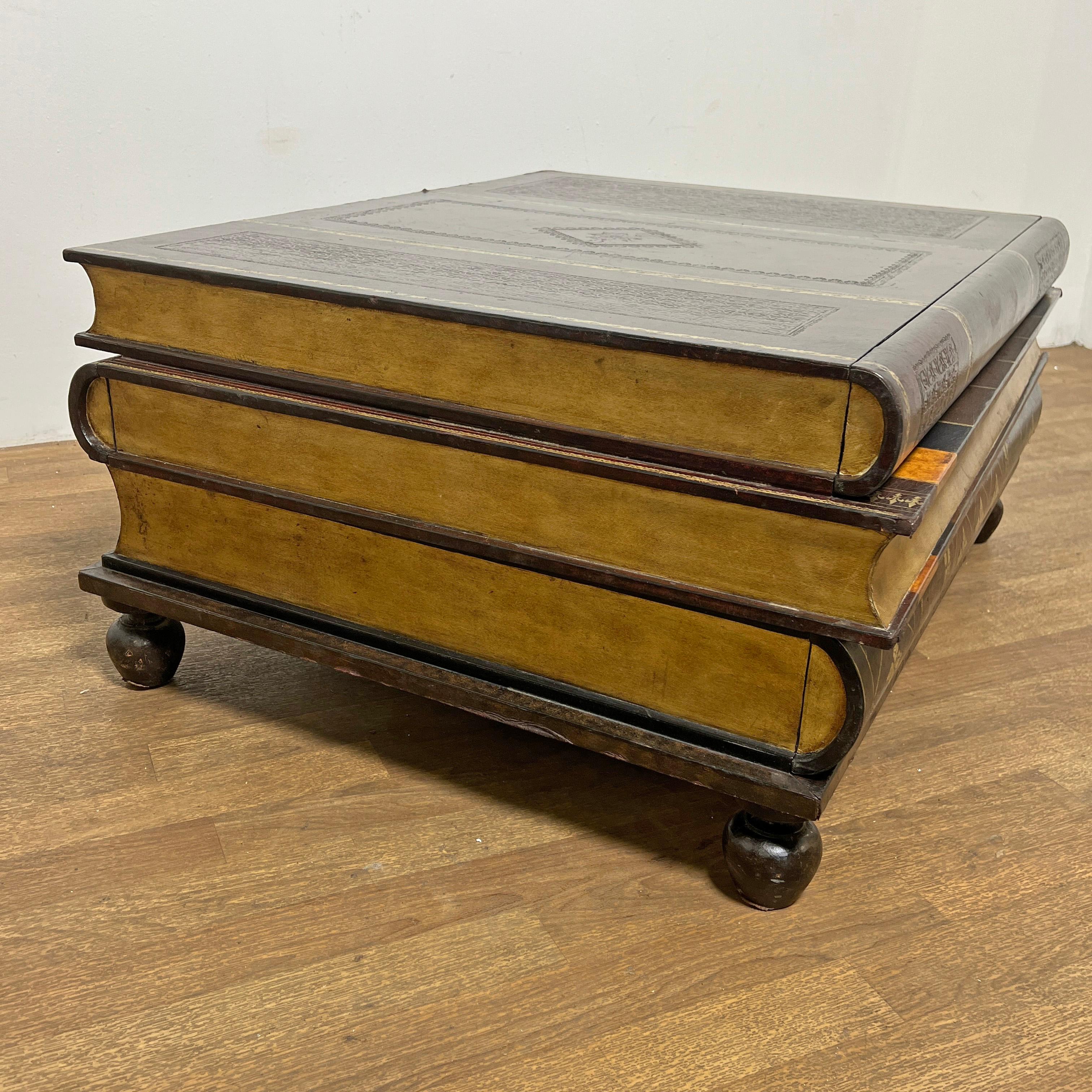 Post-Modern Maitland-Smith Stacked Leather Folio (Book) Form Coffee Table