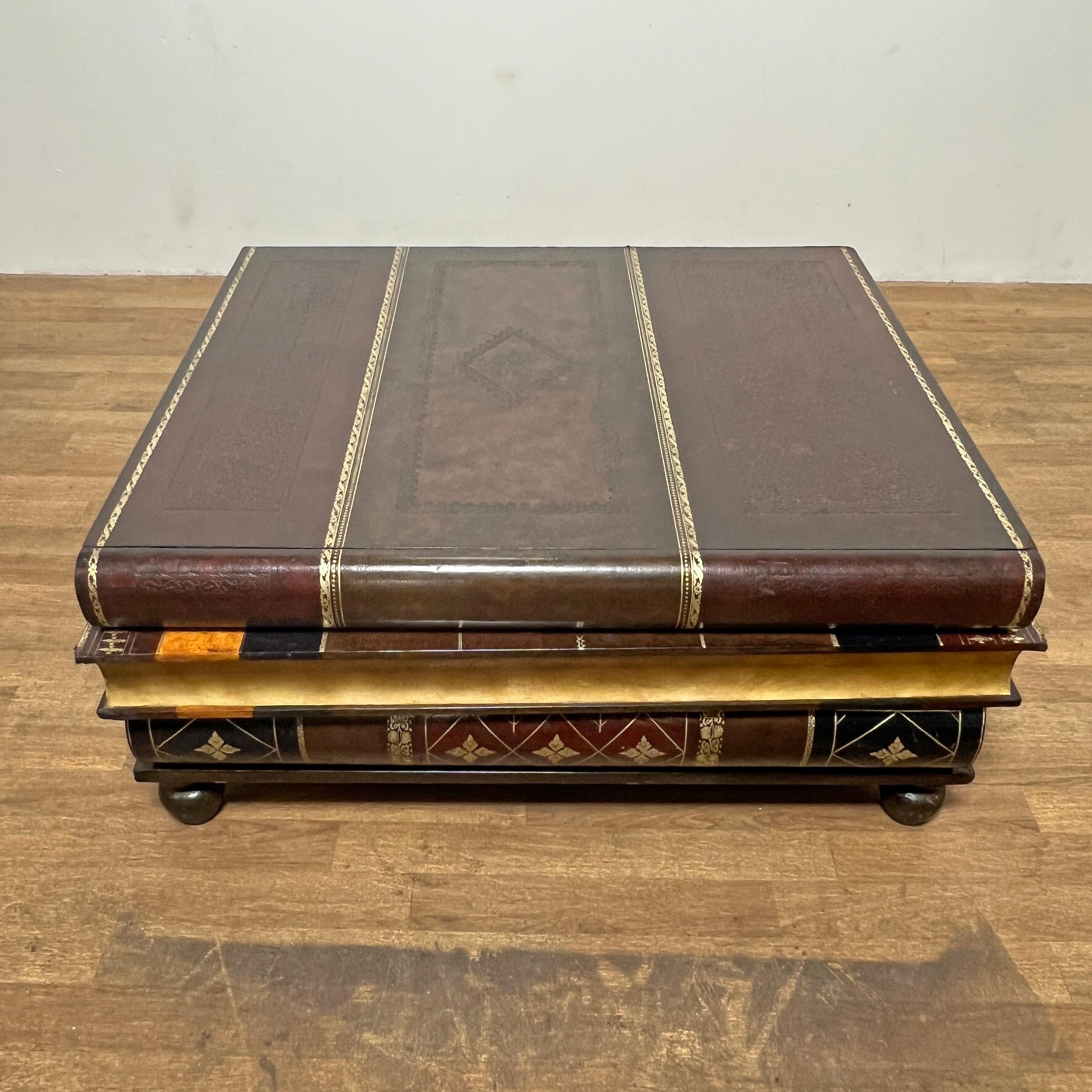 Unknown Maitland-Smith Stacked Leather Folio (Book) Form Coffee Table