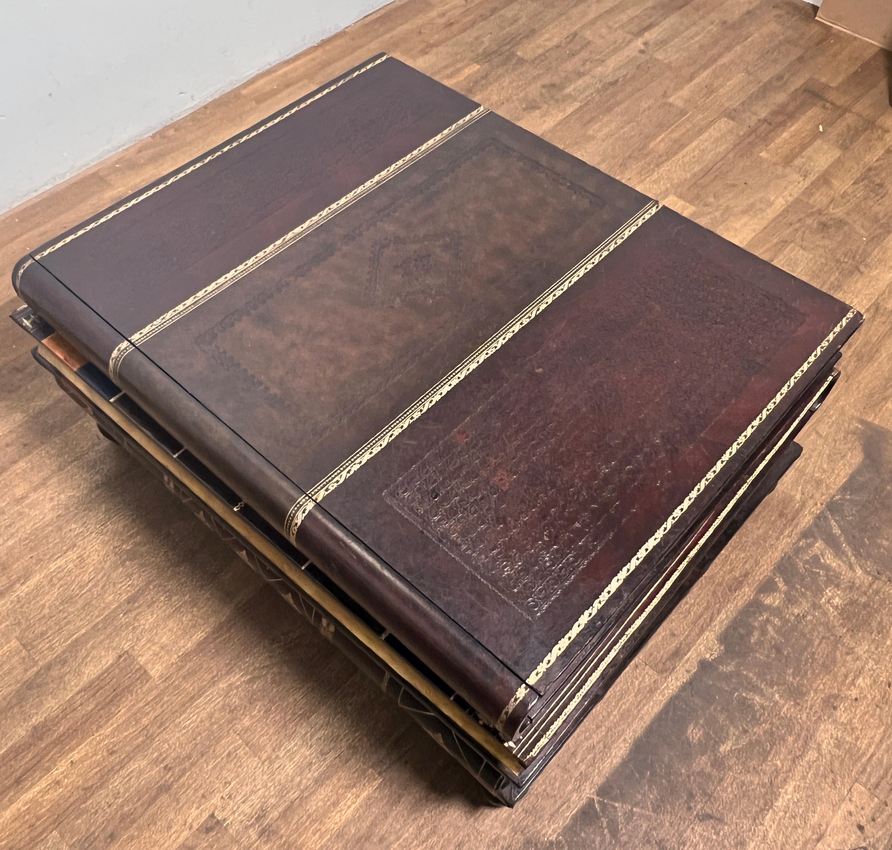 Maitland-Smith Stacked Leather Folio (Book) Form Coffee Table 1