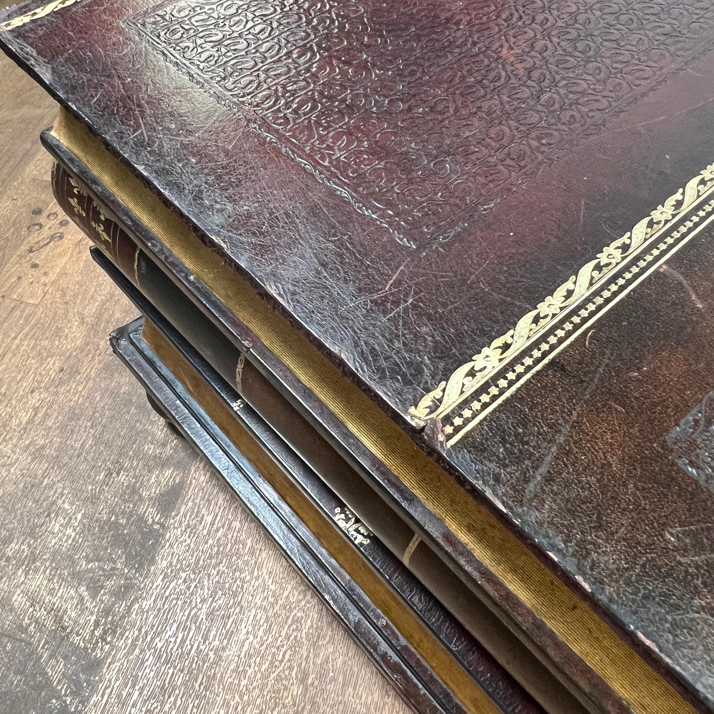 Maitland-Smith Stacked Leather Folio (Book) Form Coffee Table 2