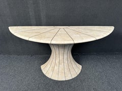 Maitland Smith Stone Demilune Console Table