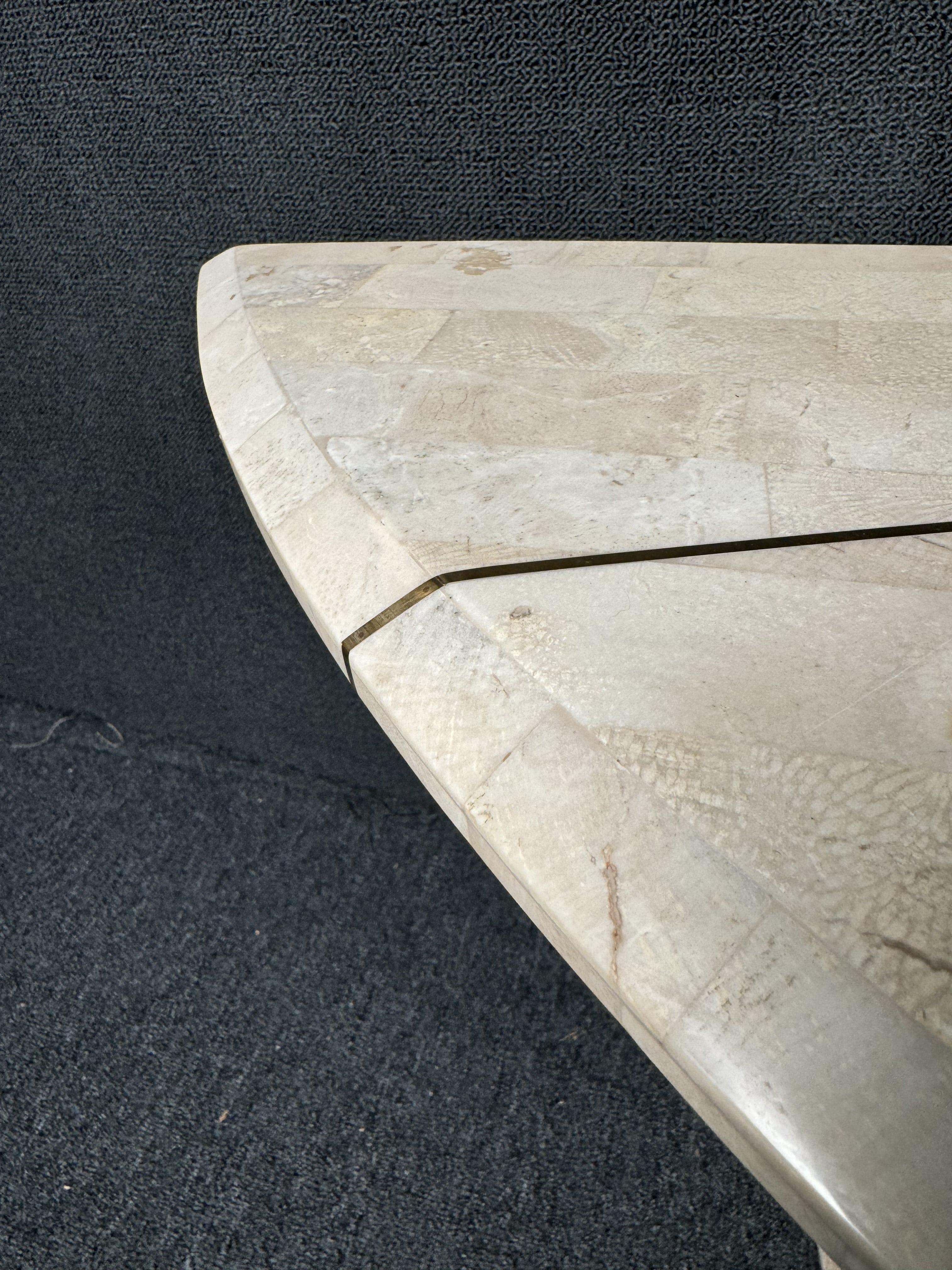 Mesa consola Demilune Maitland Smith Stone en venta 2