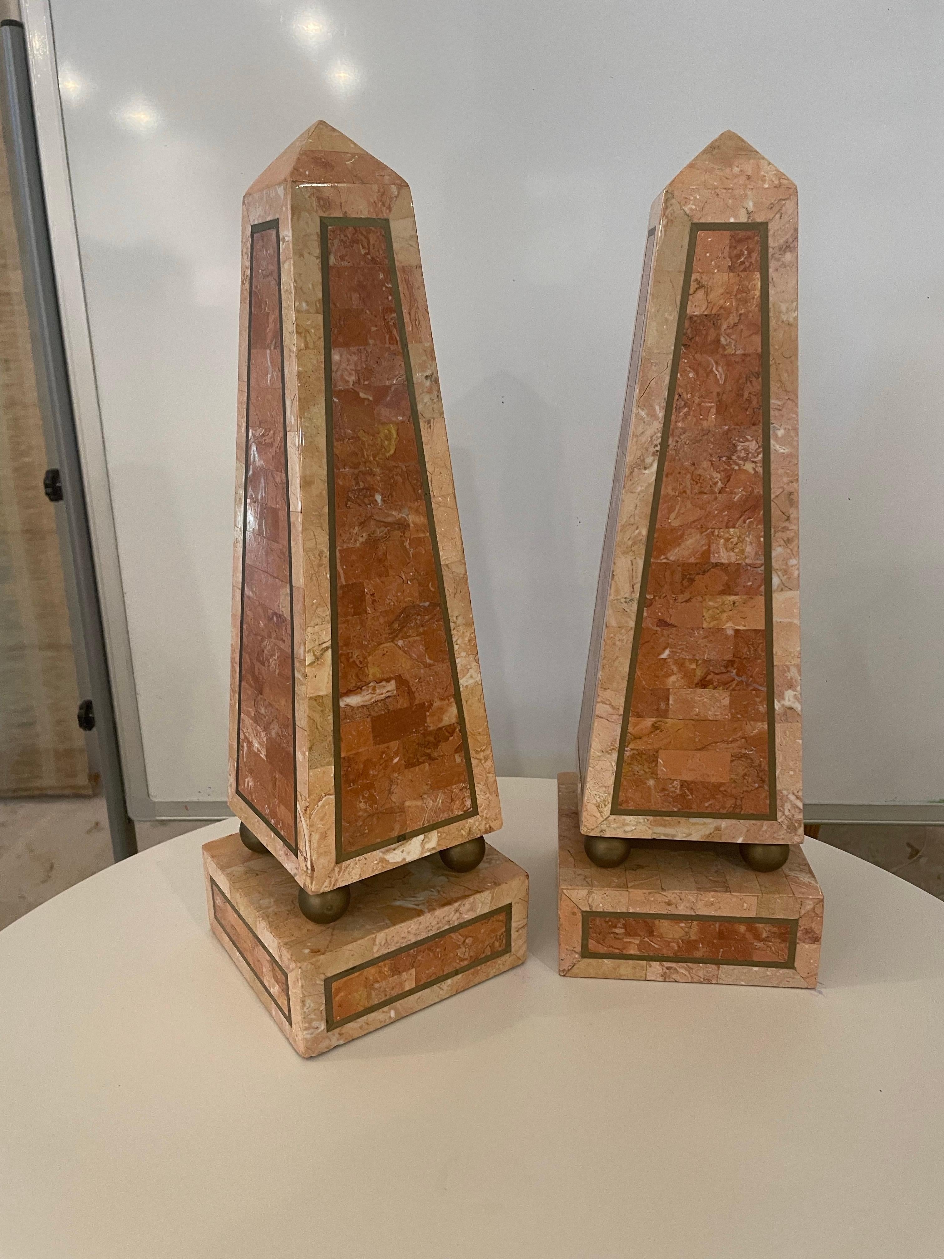 North American Maitland Smith stone obelisks For Sale