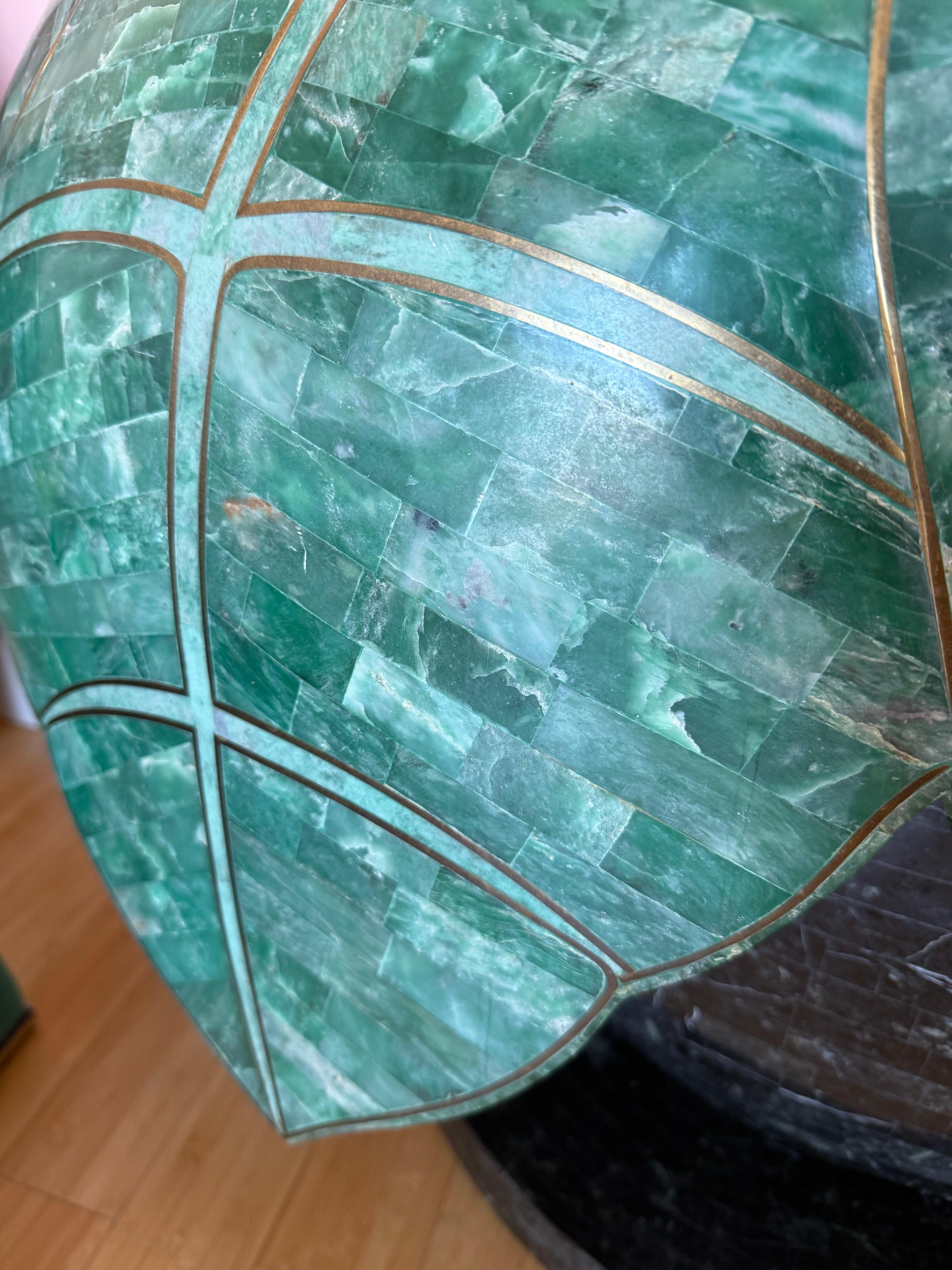 Maitland Smith Style Art Deco Leaves Console Table For Sale 4