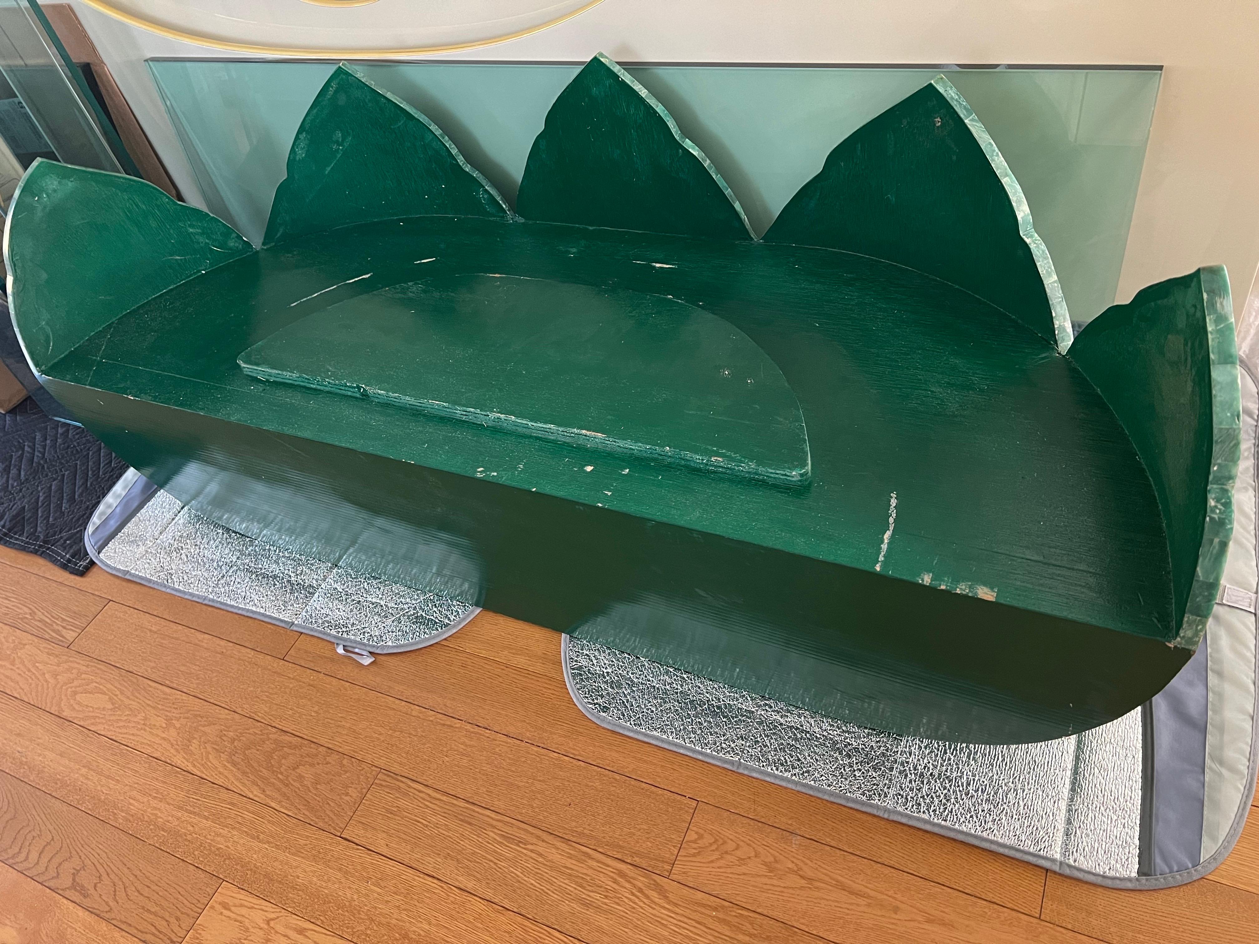 Maitland Smith Style Art Deco Leaves Console Table In Good Condition For Sale In Staten Island, NY