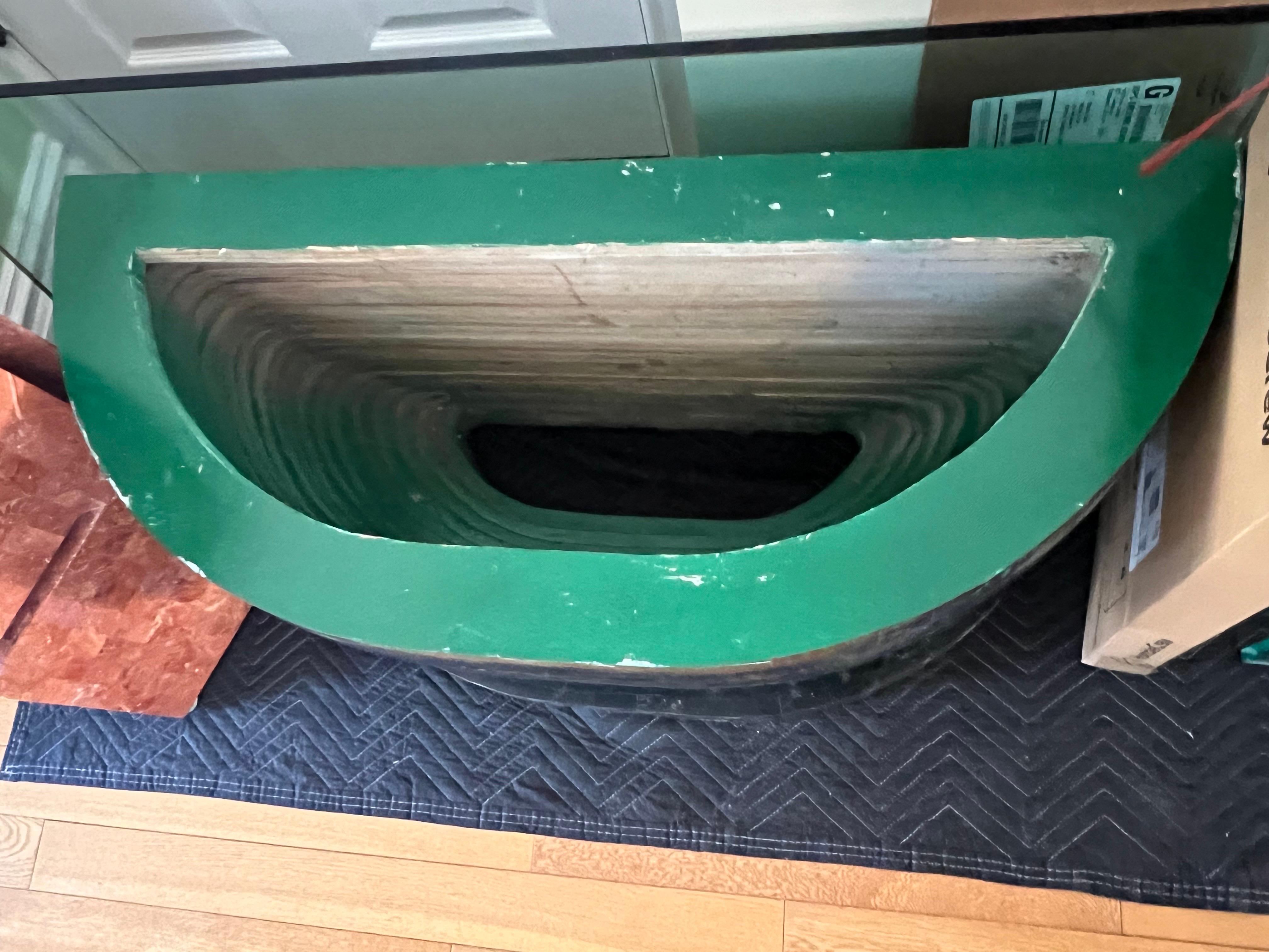 Late 20th Century Maitland Smith Style Art Deco Leaves Console Table For Sale