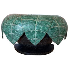 Maitland Smith Style Art Deco Leaves Console Table