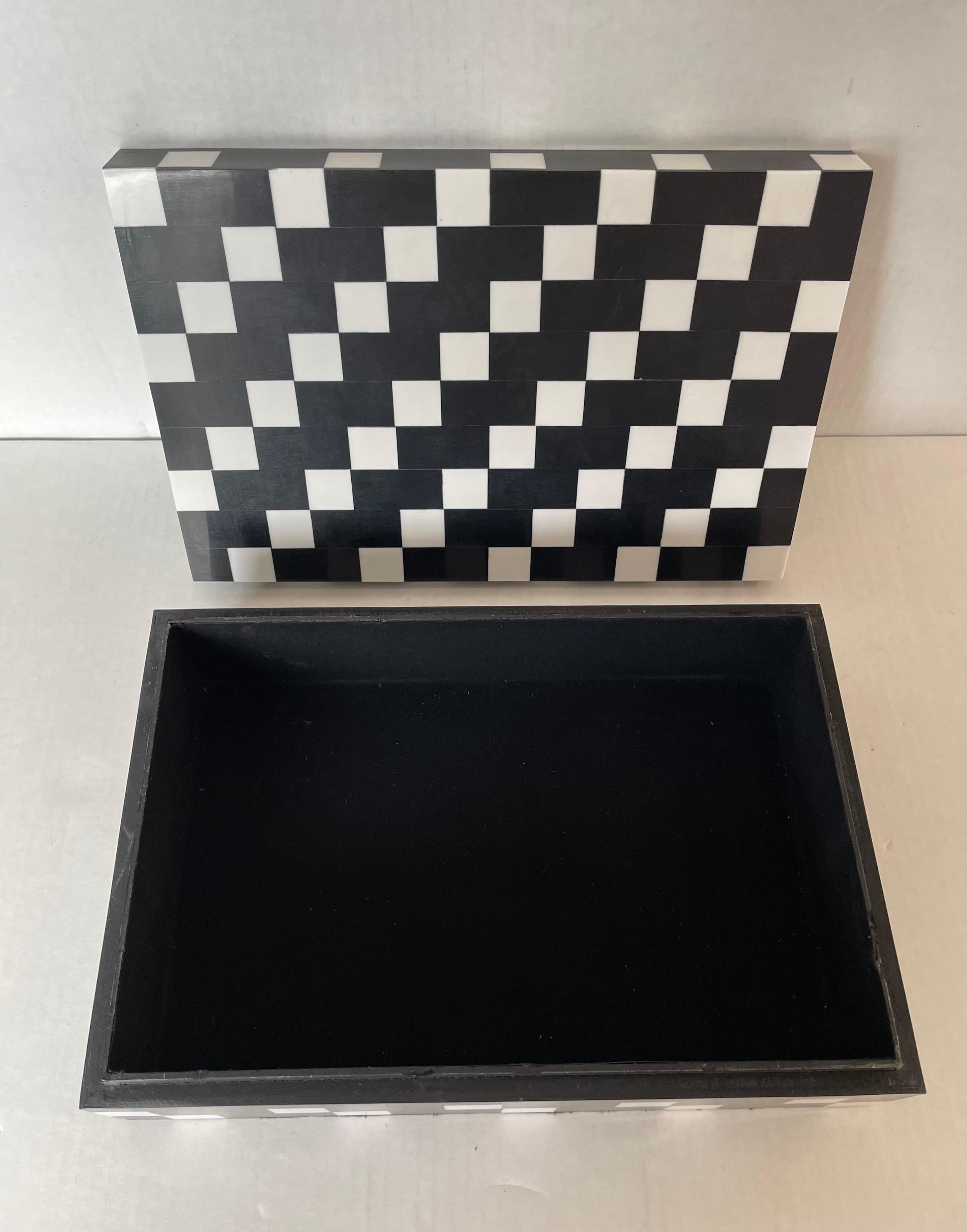 Hand-Crafted Maitland Smith Style Black and White Box