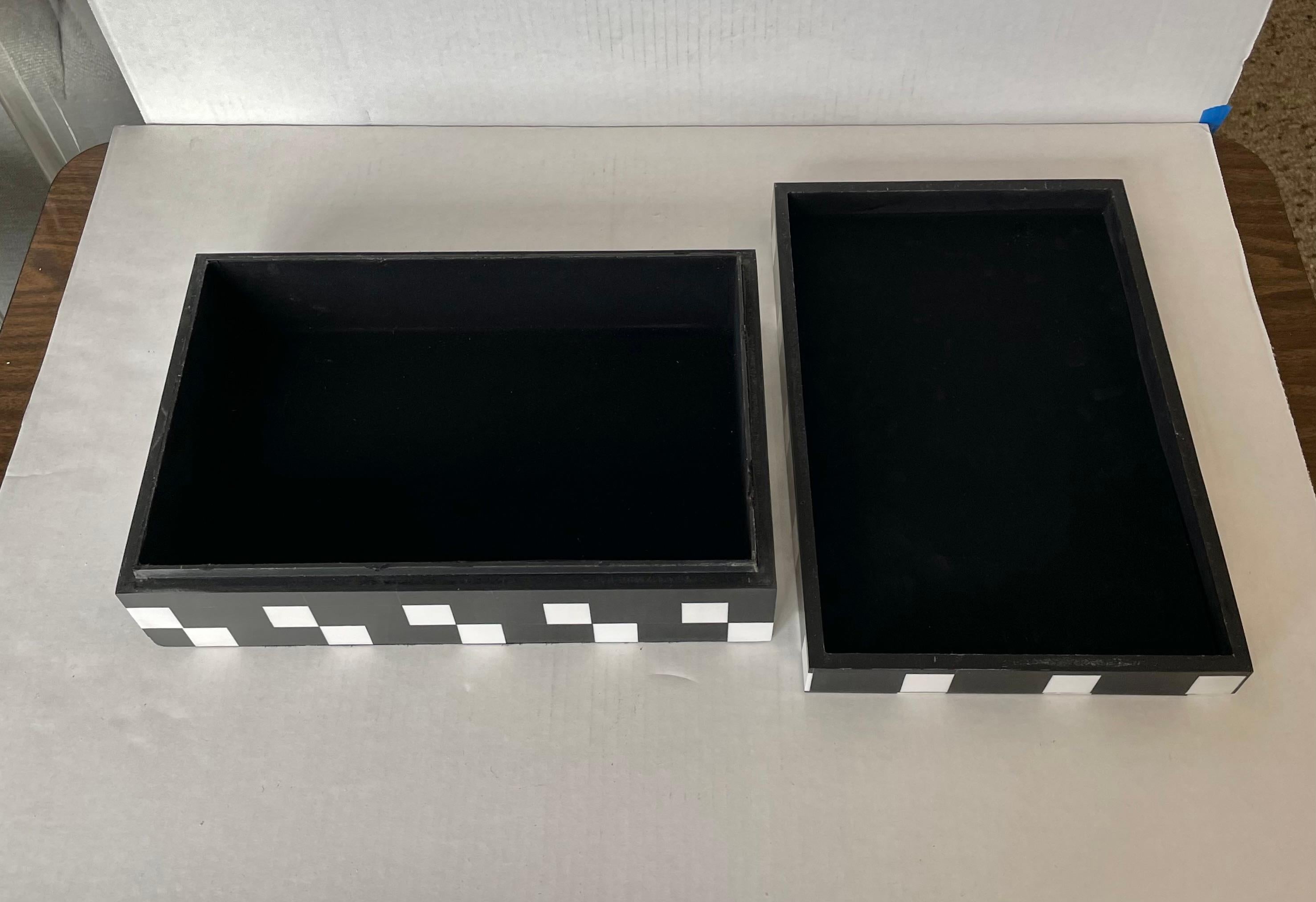 20th Century Maitland Smith Style Black and White Box