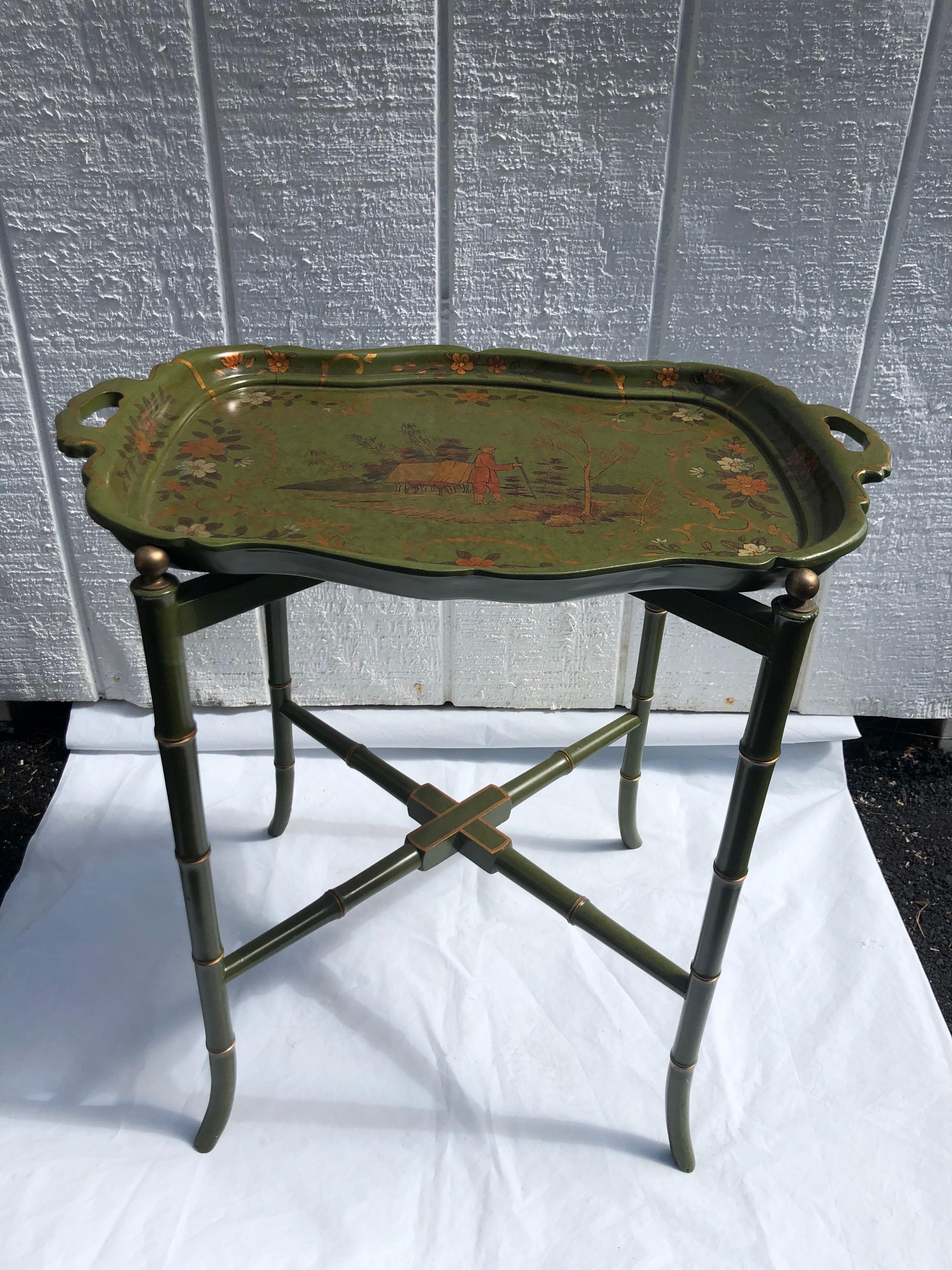Maitland Smith Style Chinoiserie Tray Table 12