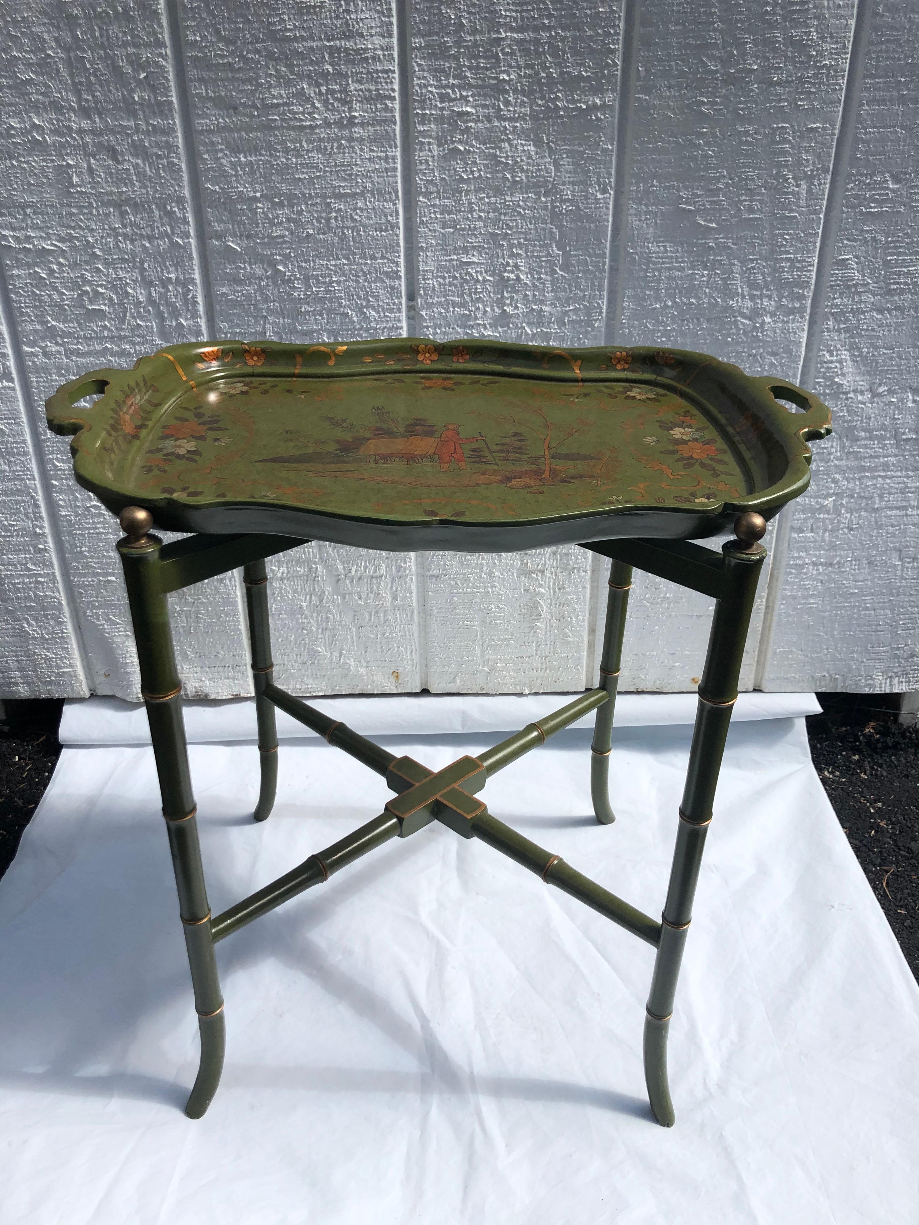 Maitland Smith Style Chinoiserie Tray Table 13