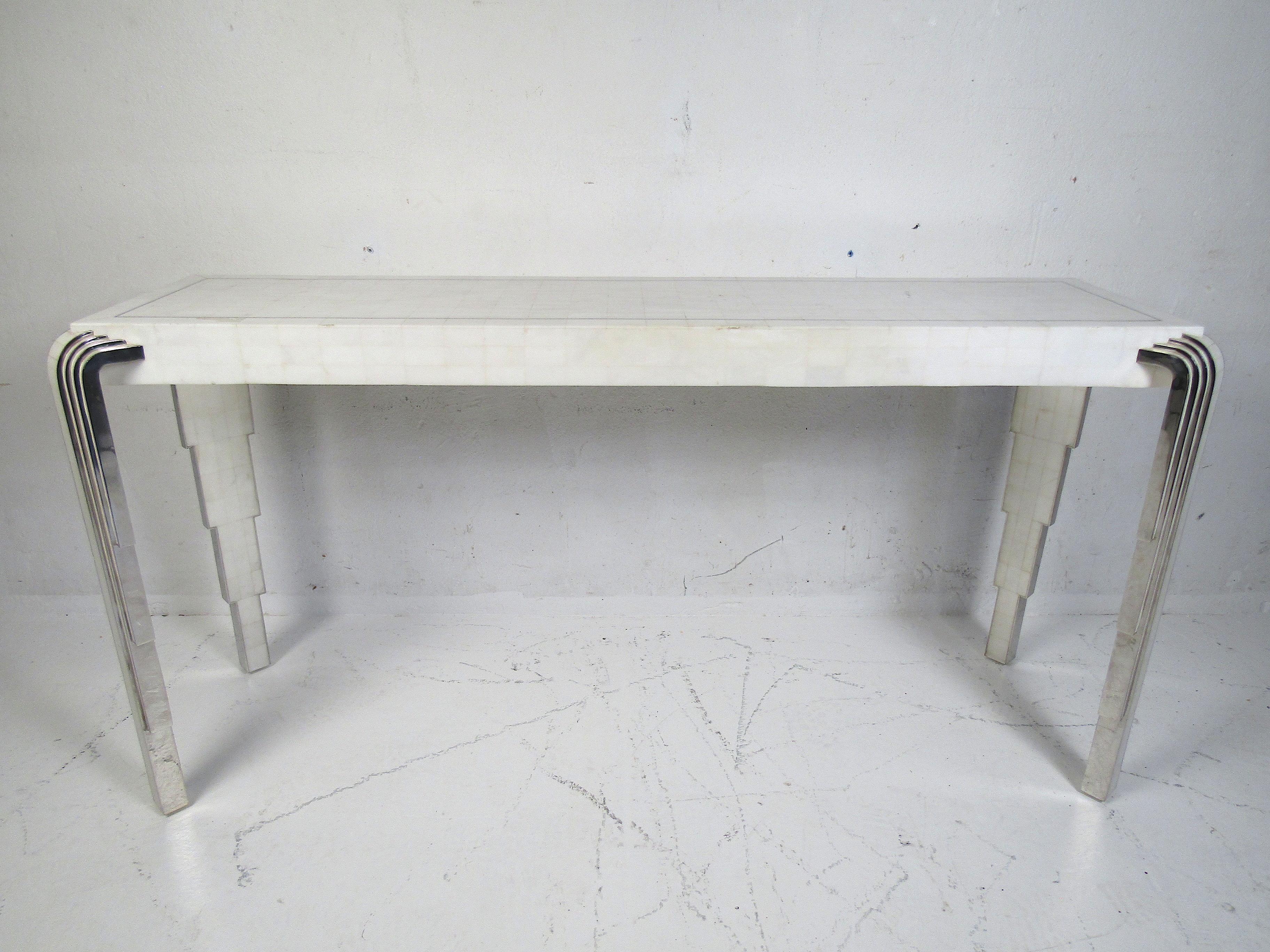 Mid-Century Modern Maitland-Smith Style Console Table For Sale