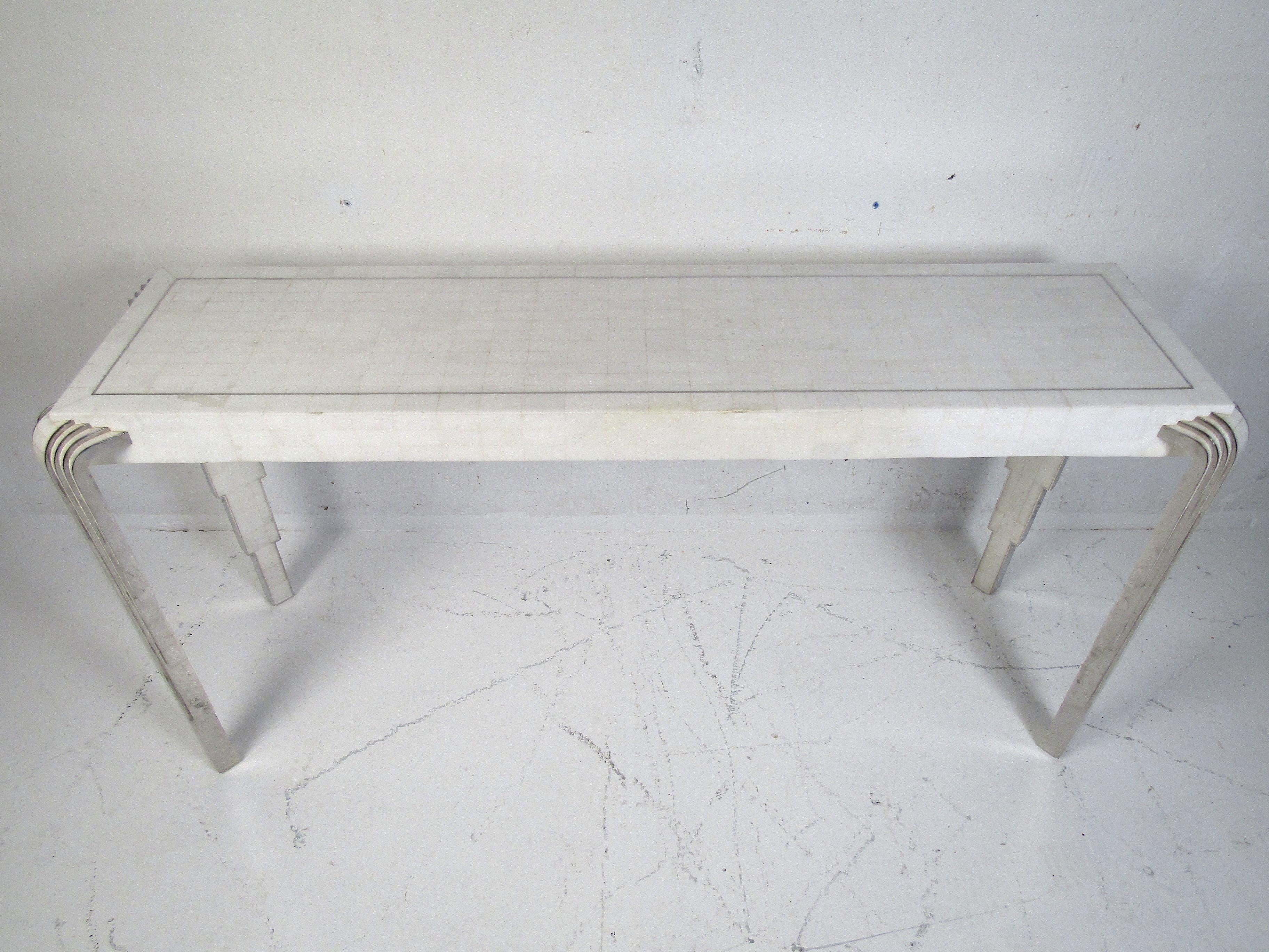 Maitland-Smith Style Console Table In Good Condition For Sale In Brooklyn, NY
