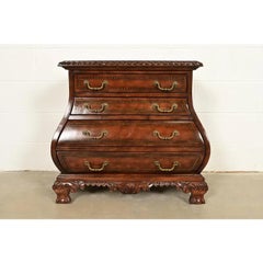 Maitland Smith Style Dutch Louis XV Burled Walnut Bombe Chest or Commode