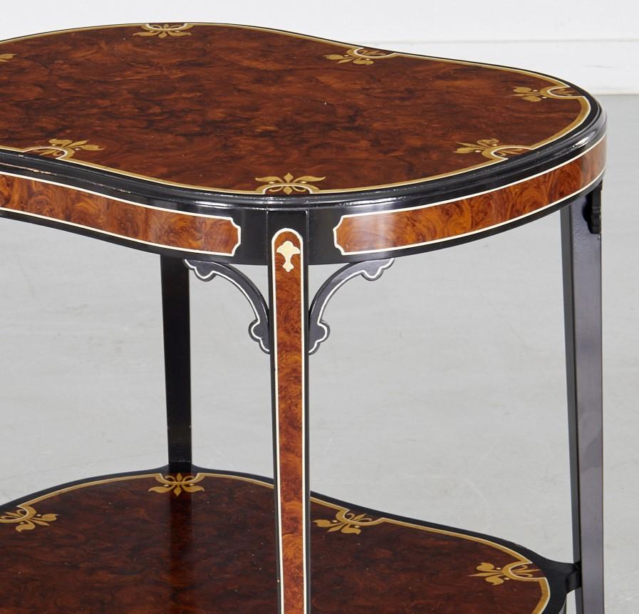 Hand-Painted Maitland Smith Style Faux Painted Side Table with Fleur-De-Lis Detail For Sale