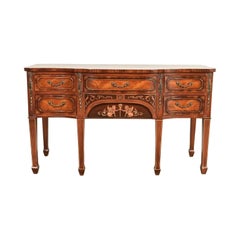 Maitland Smith Style French Regency Louis XVI Carved Mahogany Sideboard Credenza