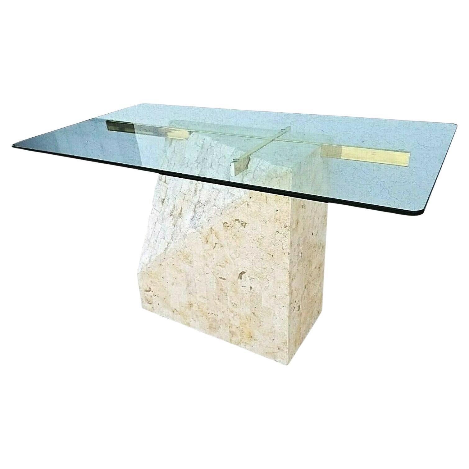 Maitland Smith Style Mactan Tessellated Stone Console Sofa Table