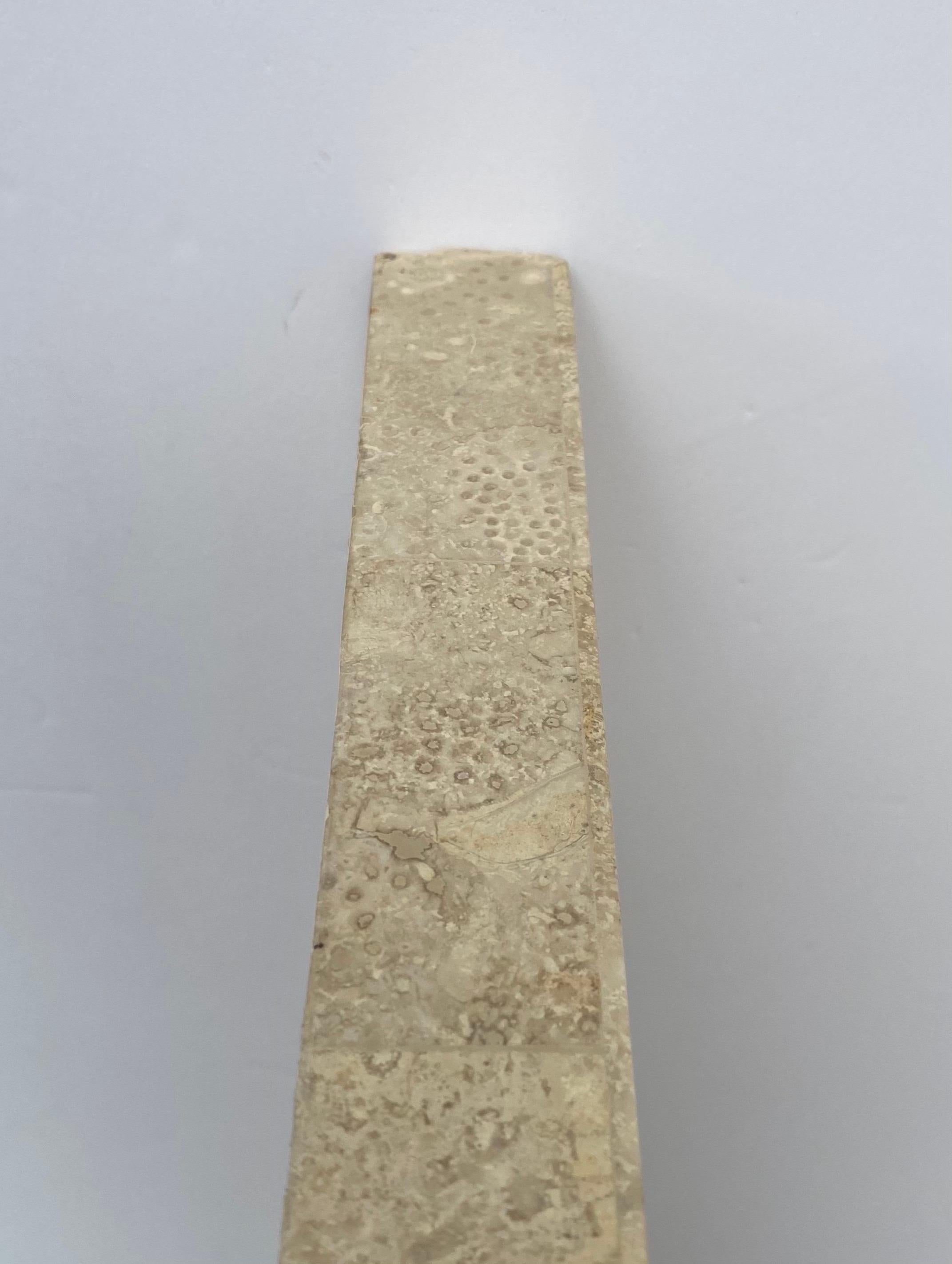 Maitland Smith Style Magnussen Tessellated Marble Stone & Brass Mirrors, Pair 5