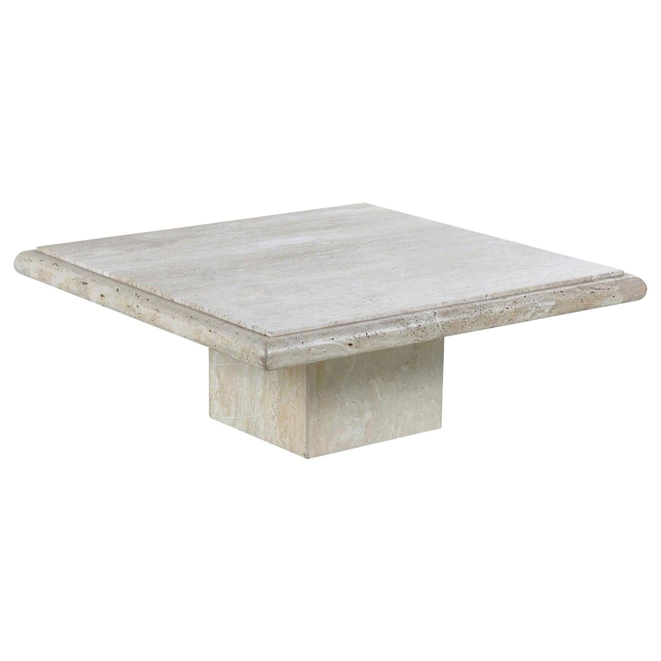 MaitlandSmith Style MidCentury Modern Stone Travertine Pedestal